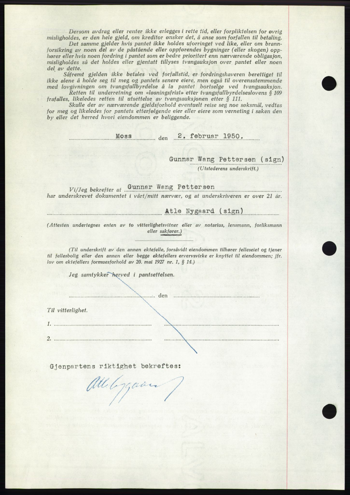 Moss sorenskriveri, SAO/A-10168: Pantebok nr. B23, 1949-1950, Dagboknr: 345/1950