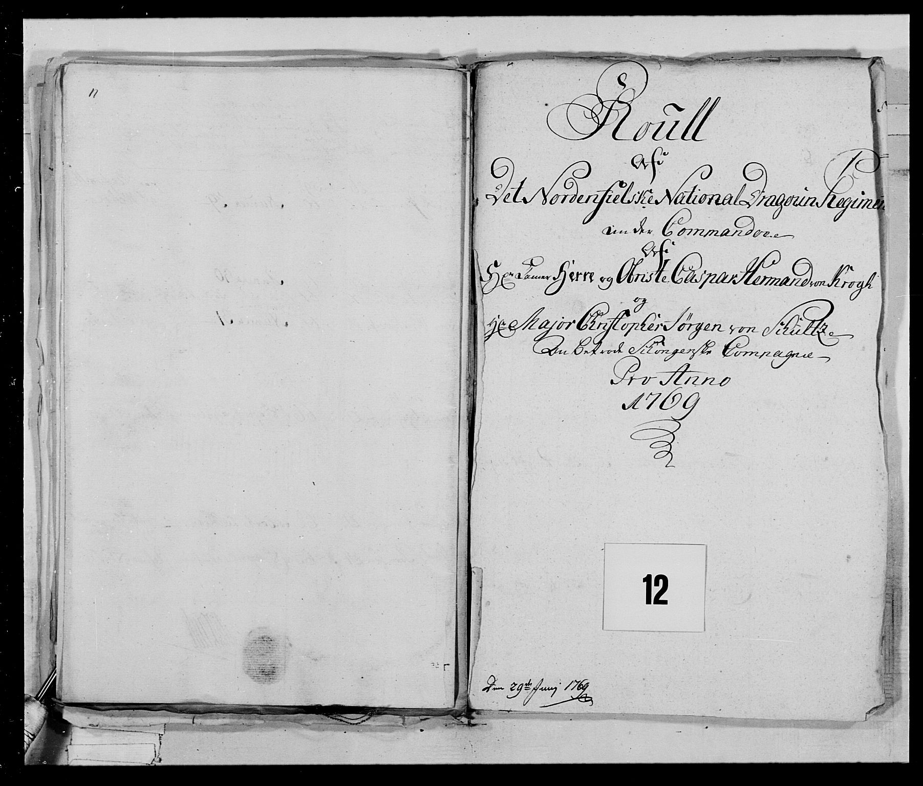 Generalitets- og kommissariatskollegiet, Det kongelige norske kommissariatskollegium, RA/EA-5420/E/Eh/L0019: Nordafjelske dragonregiment, 1761-1769, s. 82