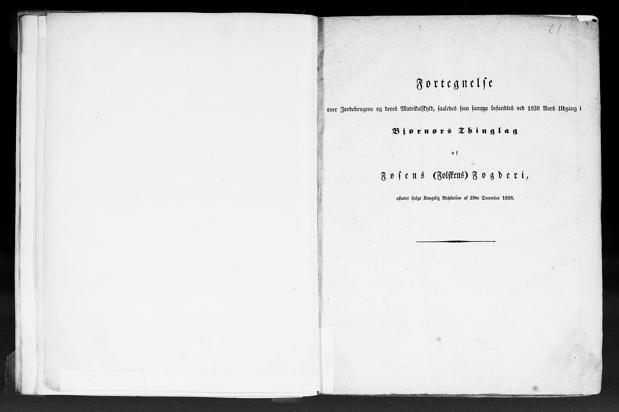 Rygh, AV/RA-PA-0034/F/Fb/L0014: Matrikkelen for 1838 - Søndre Trondhjems amt (Sør-Trøndelag fylke), 1838, s. 1a