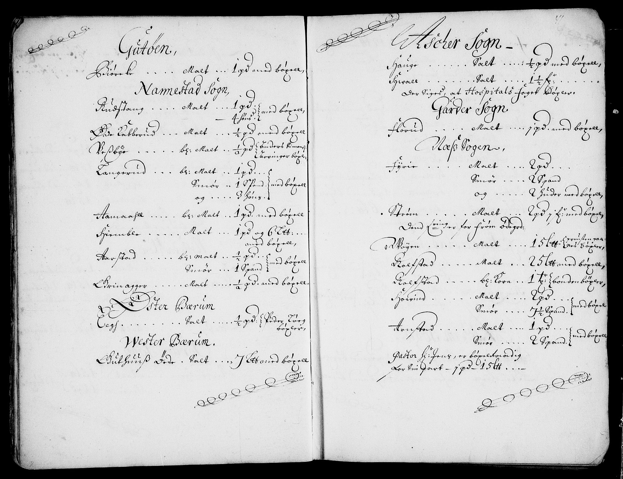 Rentekammeret inntil 1814, Realistisk ordnet avdeling, AV/RA-EA-4070/Fc/Fca/L0001/0006: [Ca I]  Akershus stift / Kristiania kapitels jordebok, 1700, s. 40-41