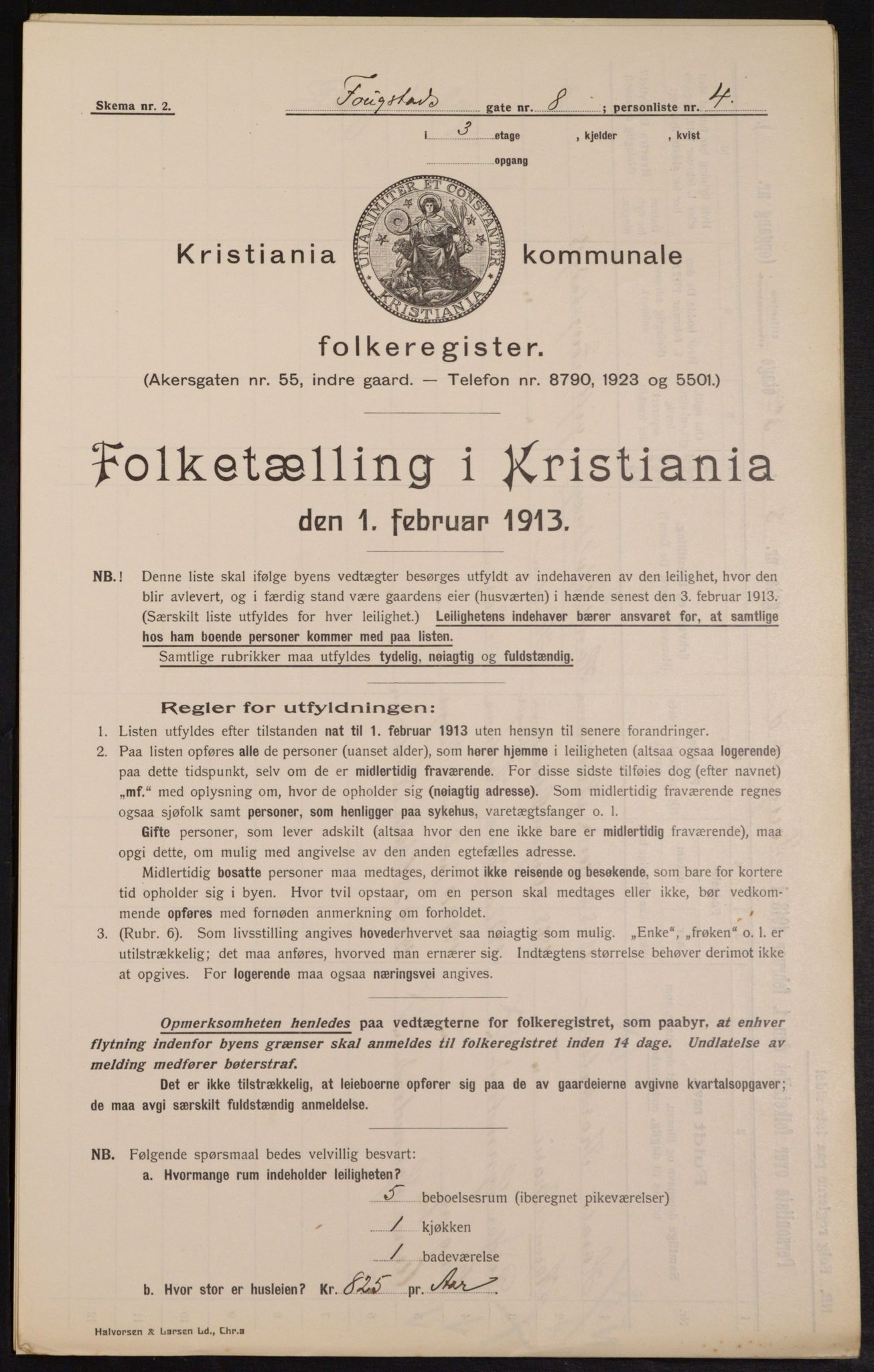 OBA, Kommunal folketelling 1.2.1913 for Kristiania, 1913, s. 25481