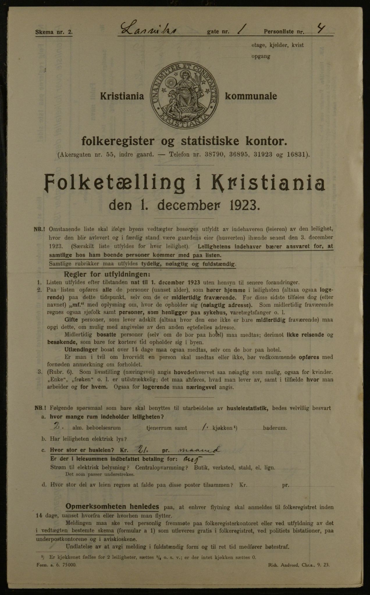 OBA, Kommunal folketelling 1.12.1923 for Kristiania, 1923, s. 63346