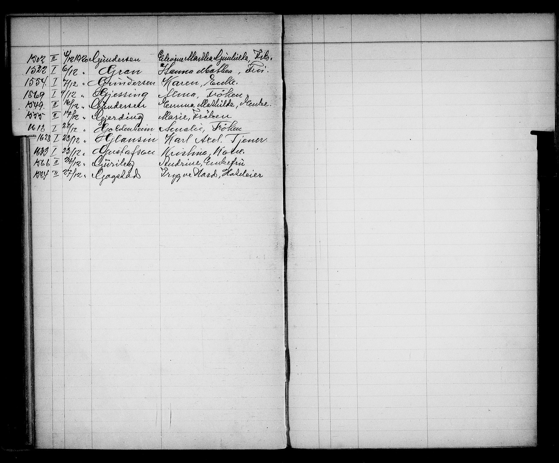 Oslo skifterett, AV/SAO-A-10383/F/Fa/Faa/L0020: Navneregister, 1920