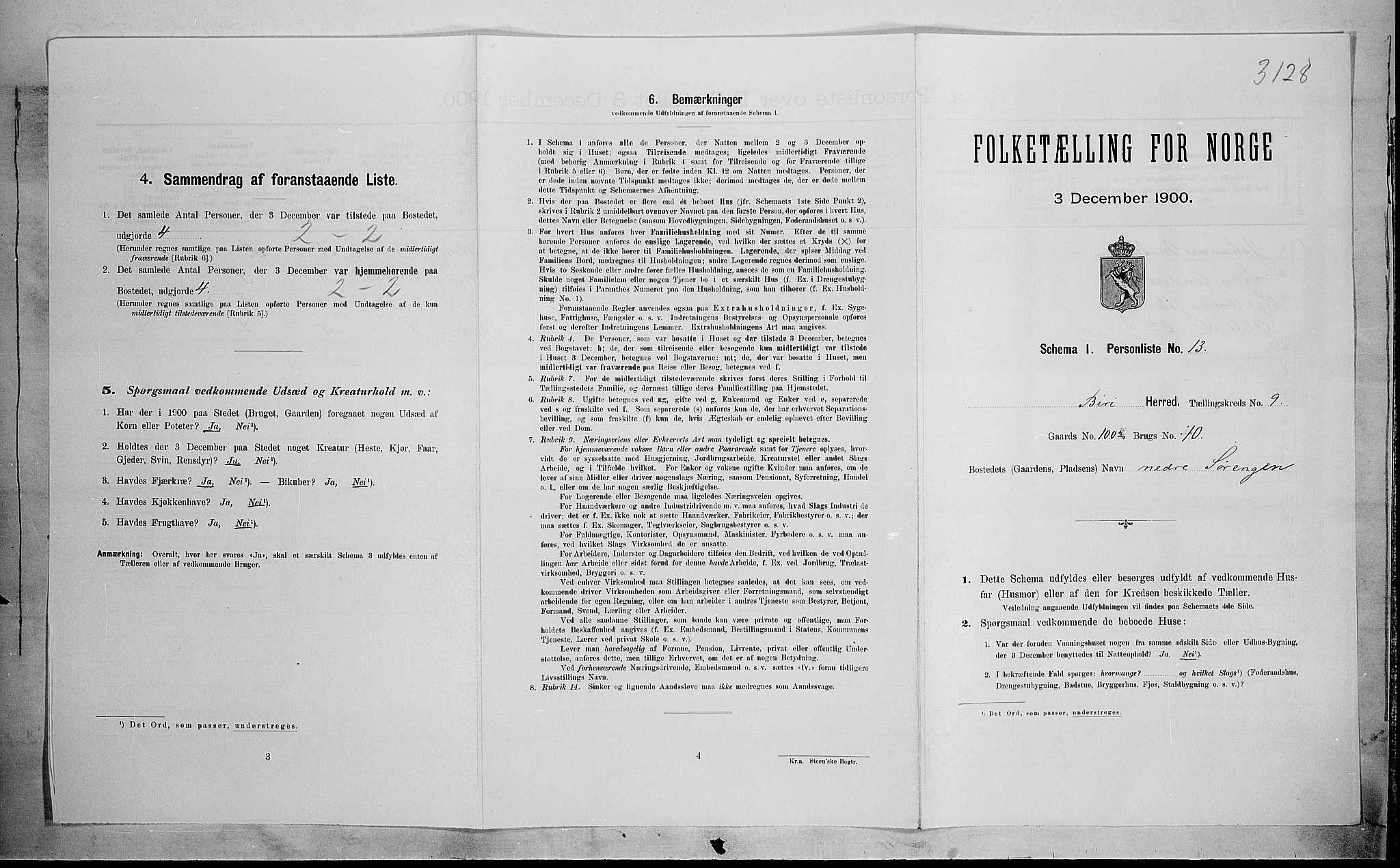 SAH, Folketelling 1900 for 0525 Biri herred, 1900, s. 1089