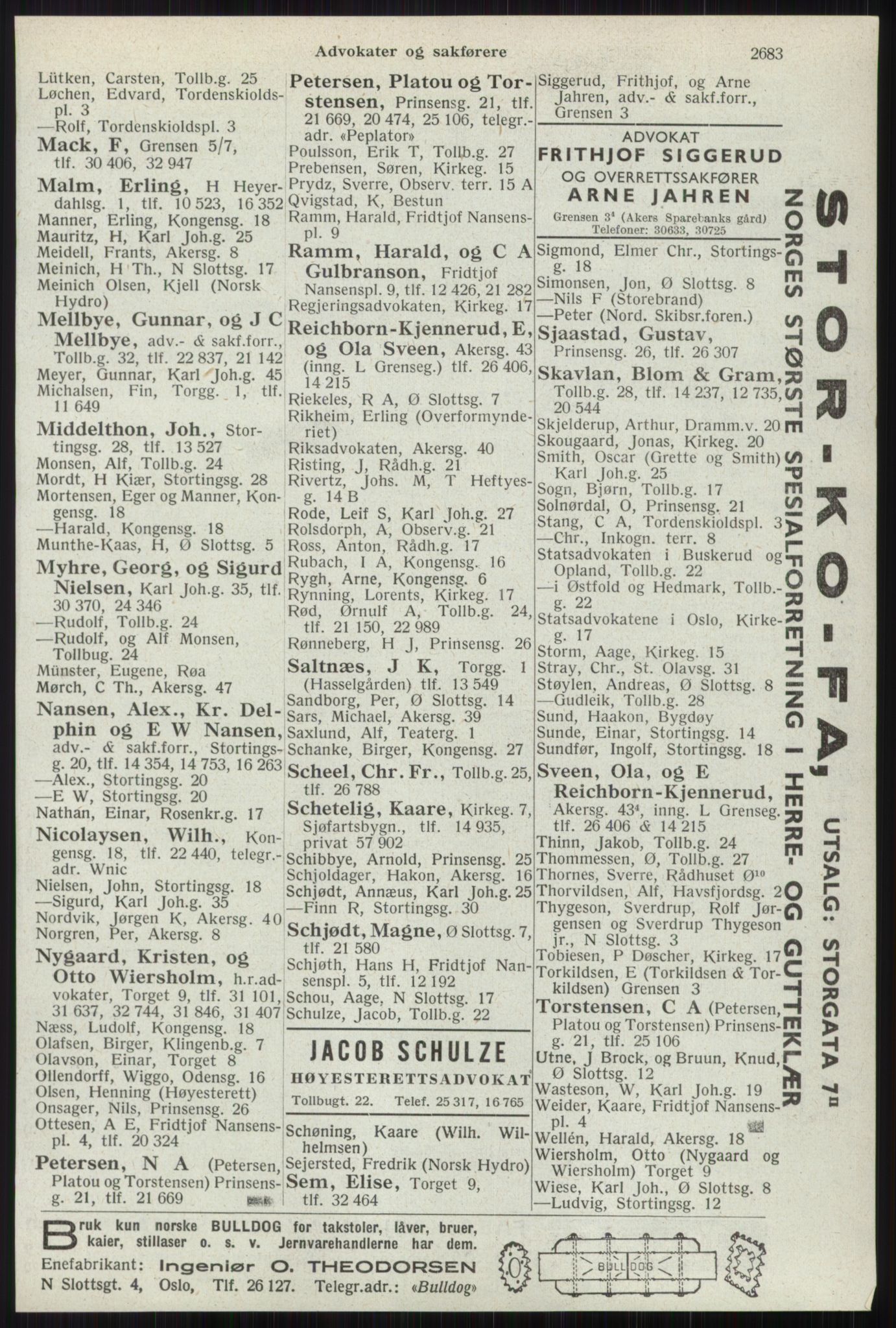 Kristiania/Oslo adressebok, PUBL/-, 1941, s. 2683