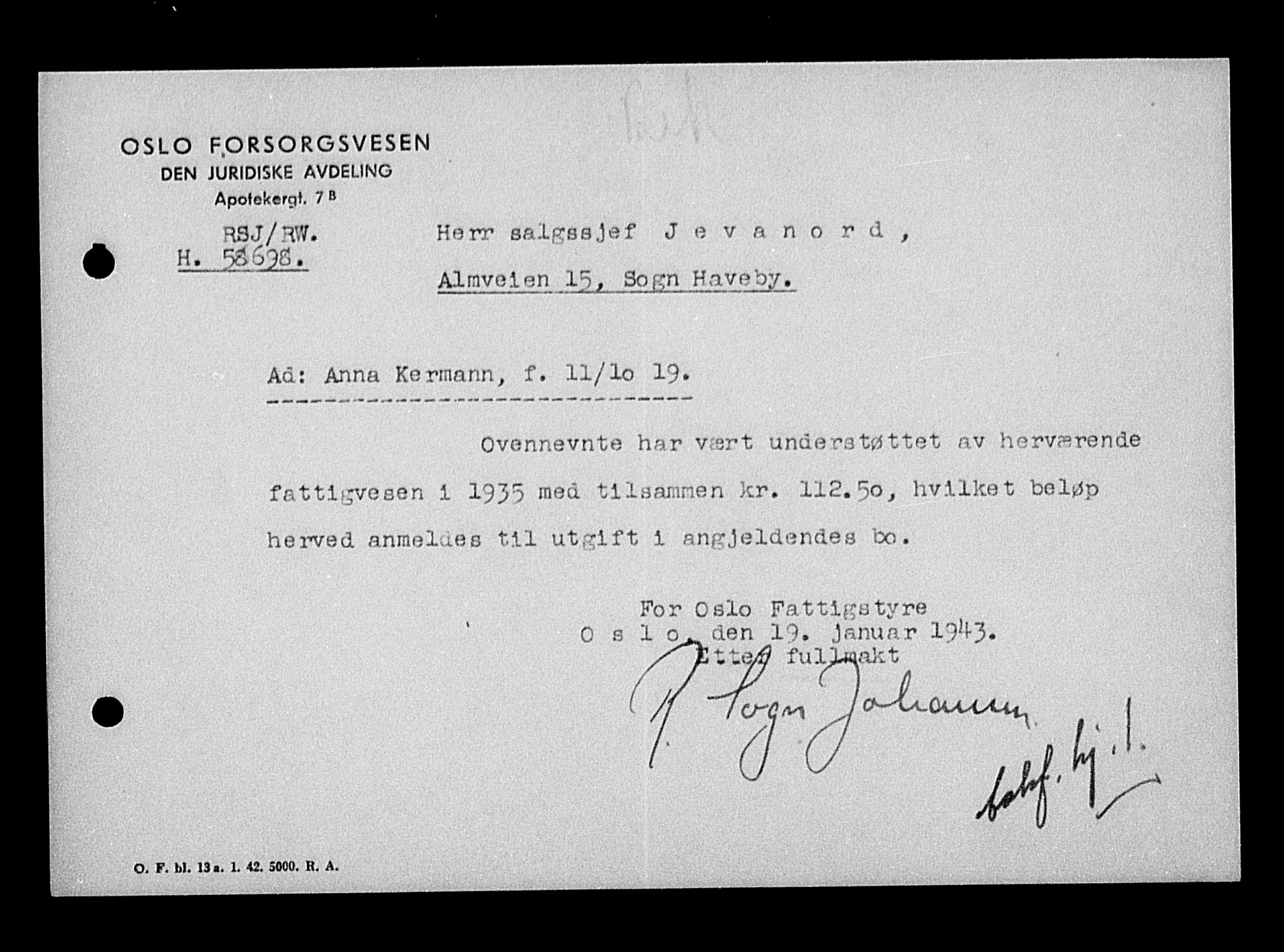 Justisdepartementet, Tilbakeføringskontoret for inndratte formuer, RA/S-1564/H/Hc/Hcc/L0950: --, 1945-1947, s. 559