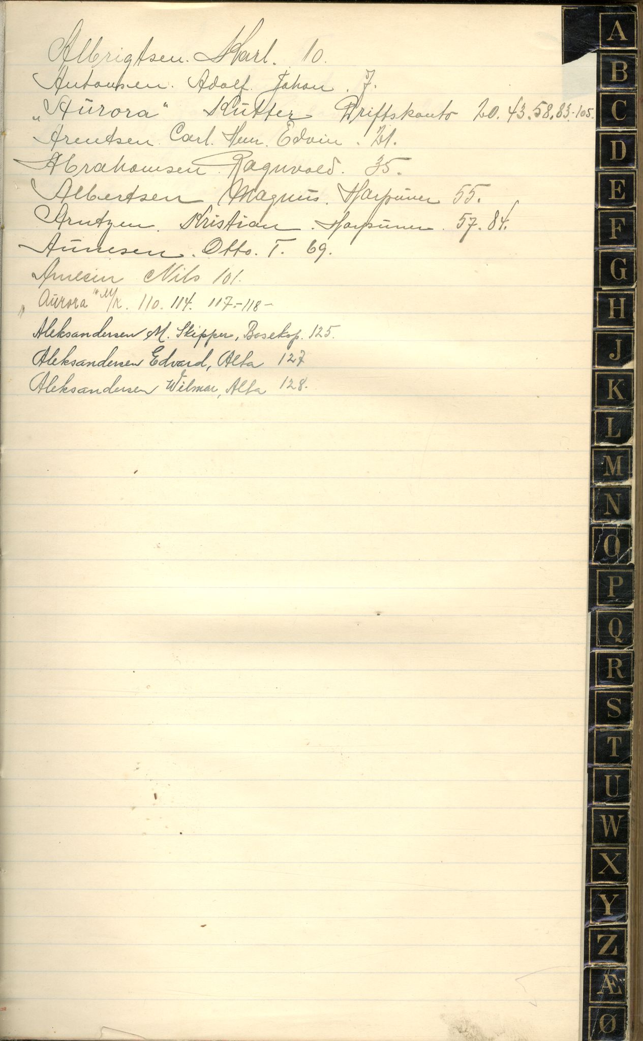 Brodtkorb handel A/S, VAMU/A-0001/F/Fb/L0002/0003: Trent - Aurora / Aurora, 1911-1928