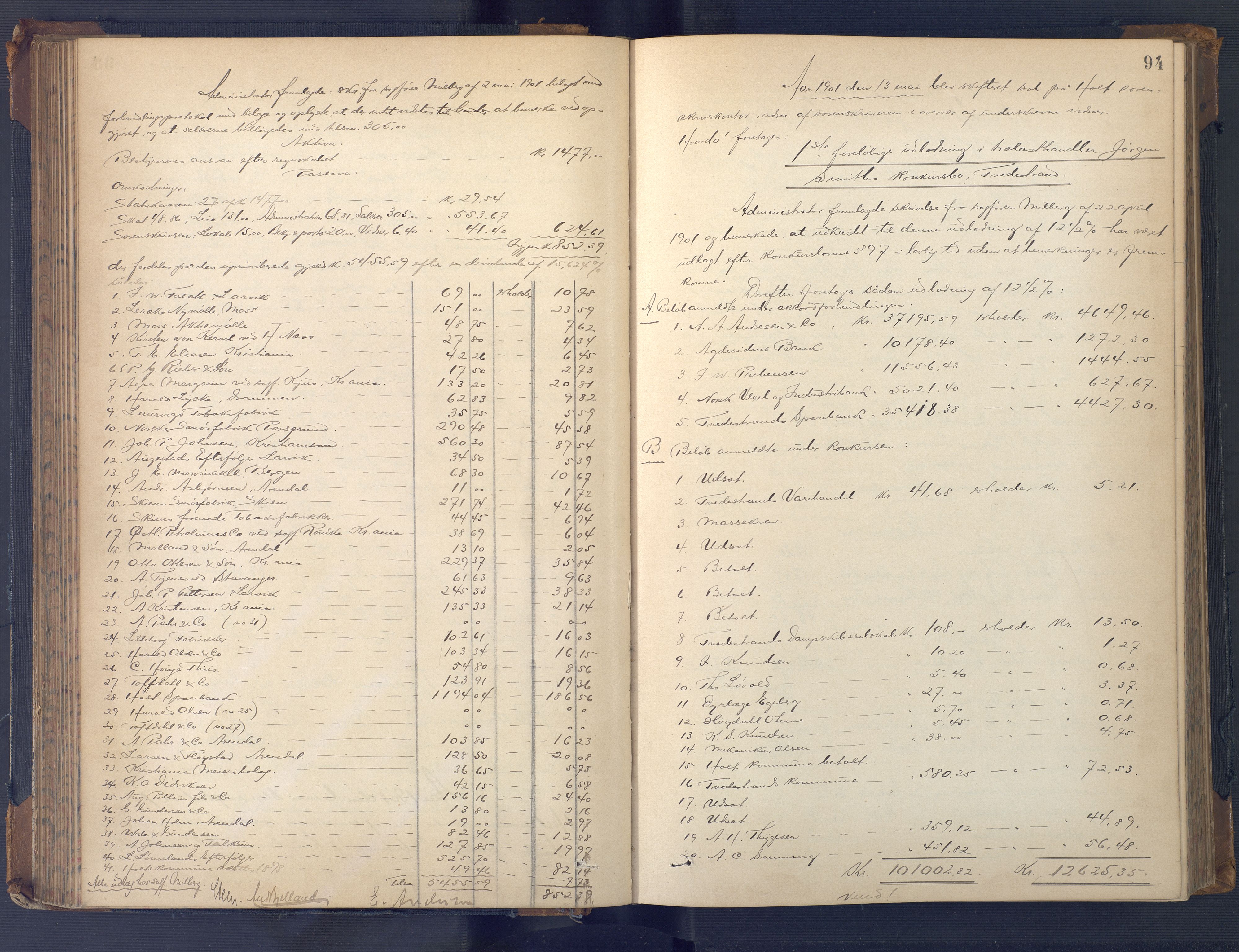 Holt sorenskriveri, AV/SAK-1221-0002/H/Hc/L0036: Skifteutlodningsprotokoll nr. 11, 1896-1911, s. 93b-94a