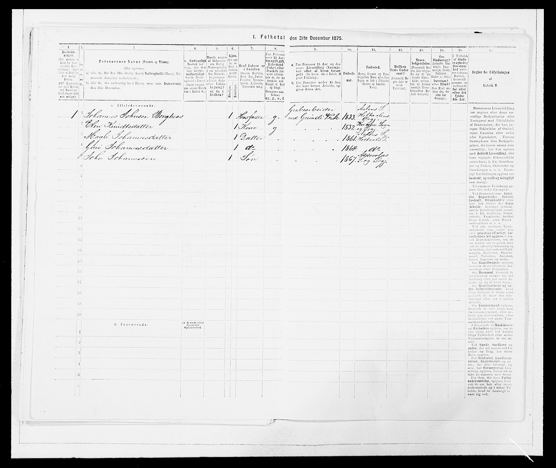 SAB, Folketelling 1875 for 1428P Askvoll prestegjeld, 1875, s. 58