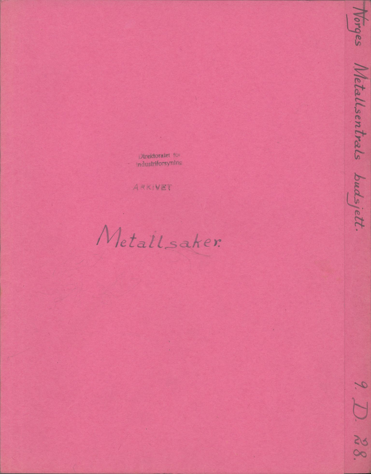 Direktoratet for industriforsyning, Sekretariatet, AV/RA-S-4153/D/Df/L0055: 9. Metallkontoret, 1940-1945, s. 1698