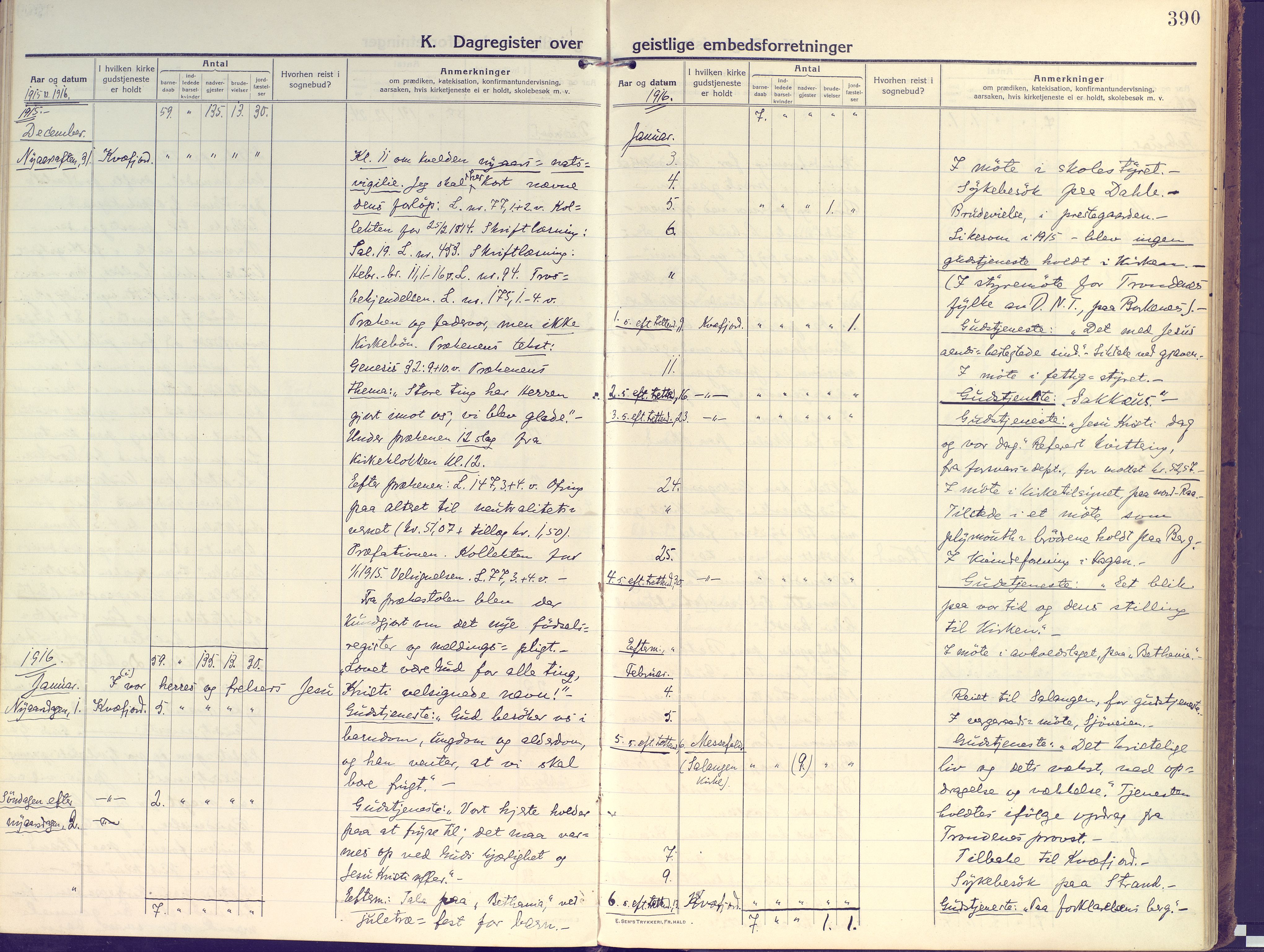 Kvæfjord sokneprestkontor, AV/SATØ-S-1323/G/Ga/Gaa/L0007kirke: Ministerialbok nr. 7, 1915-1931, s. 390