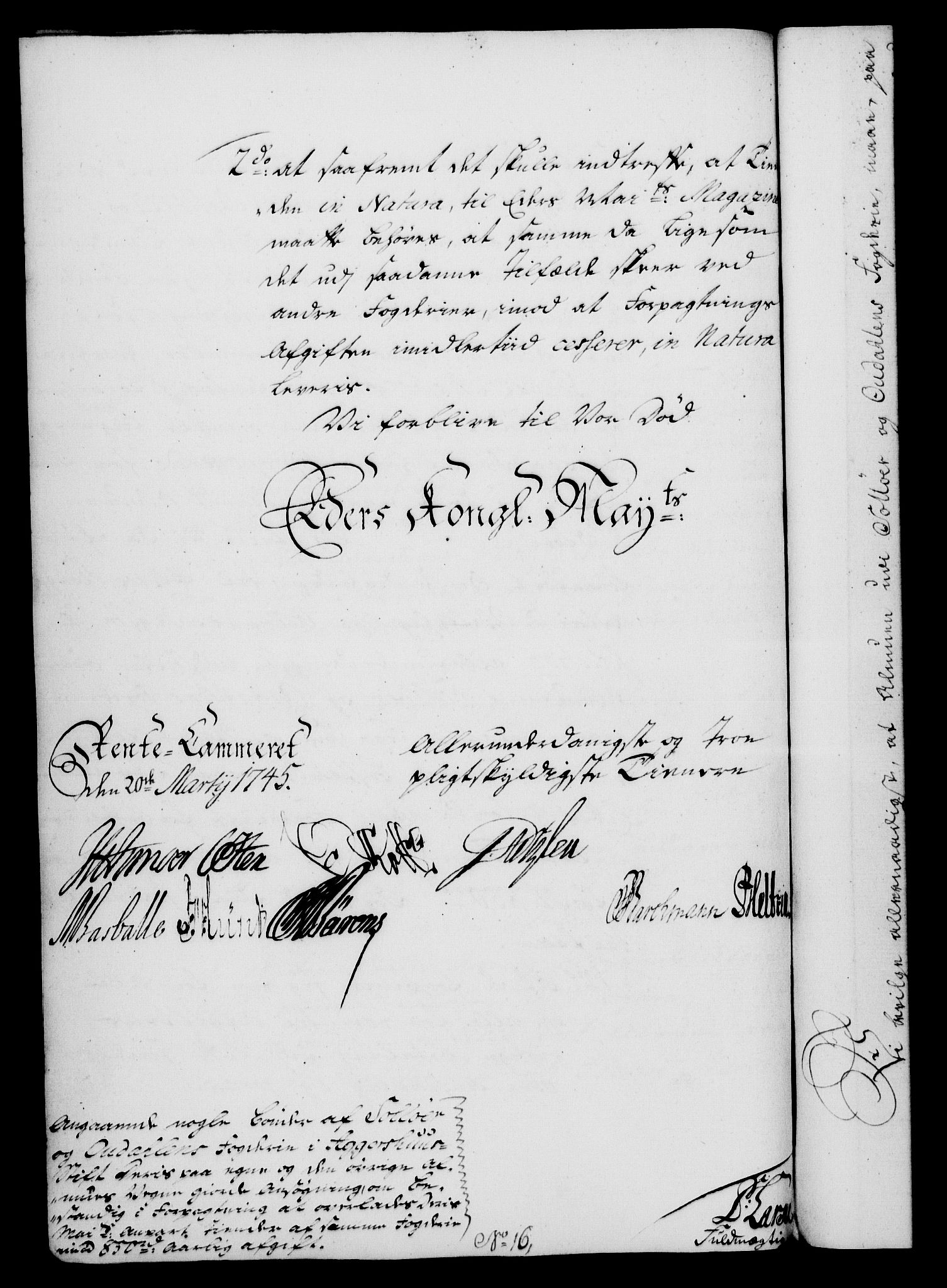 Rentekammeret, Kammerkanselliet, RA/EA-3111/G/Gf/Gfa/L0028: Norsk relasjons- og resolusjonsprotokoll (merket RK 52.28), 1745-1746, s. 221