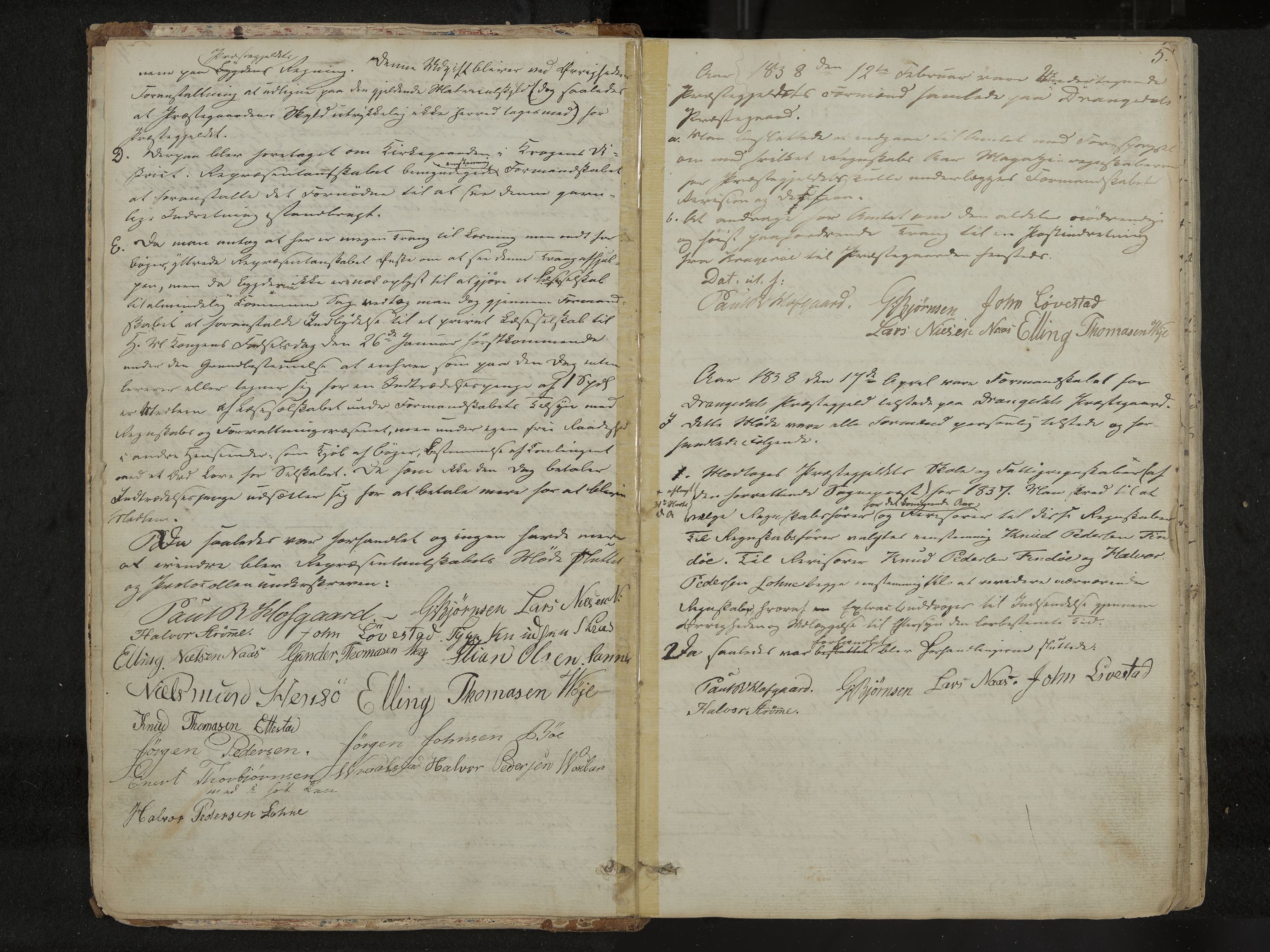 Drangedal formannskap og sentraladministrasjon, IKAK/0817021/A/L0001: Møtebok, 1837-1870, s. 5