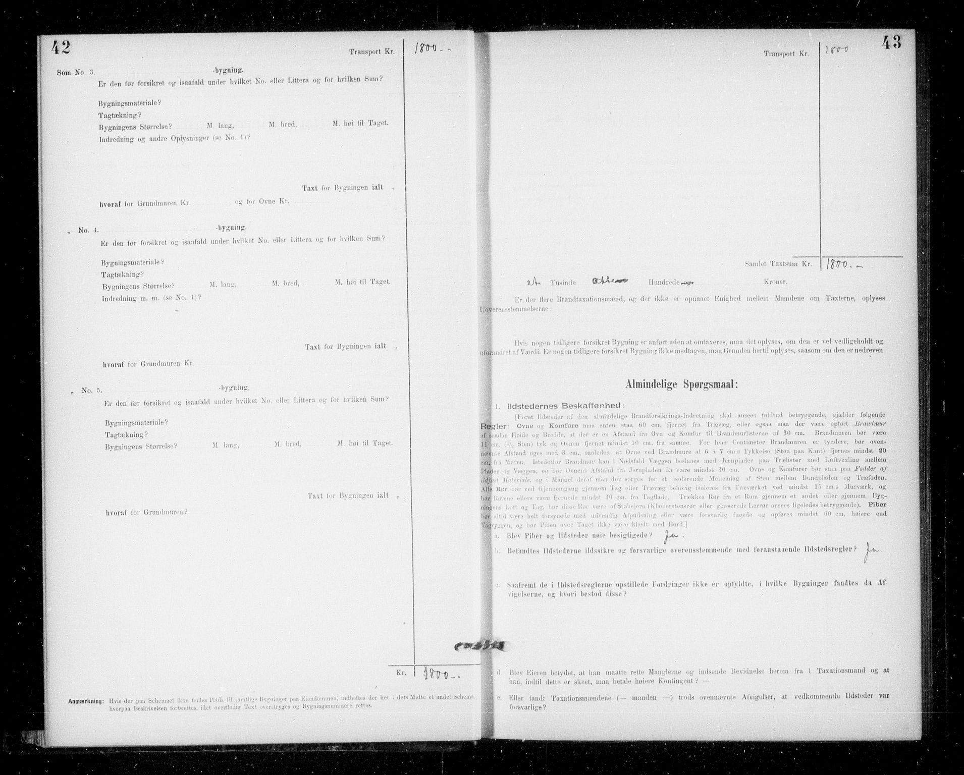 Lensmannen i Jondal, SAB/A-33101/0012/L0005: Branntakstprotokoll, skjematakst, 1894-1951, s. 42-43