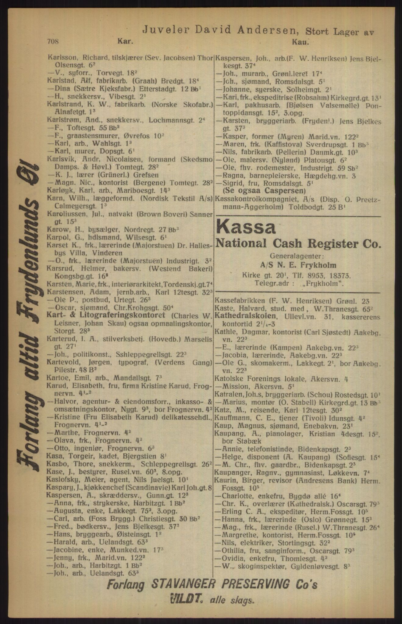 Kristiania/Oslo adressebok, PUBL/-, 1915, s. 708