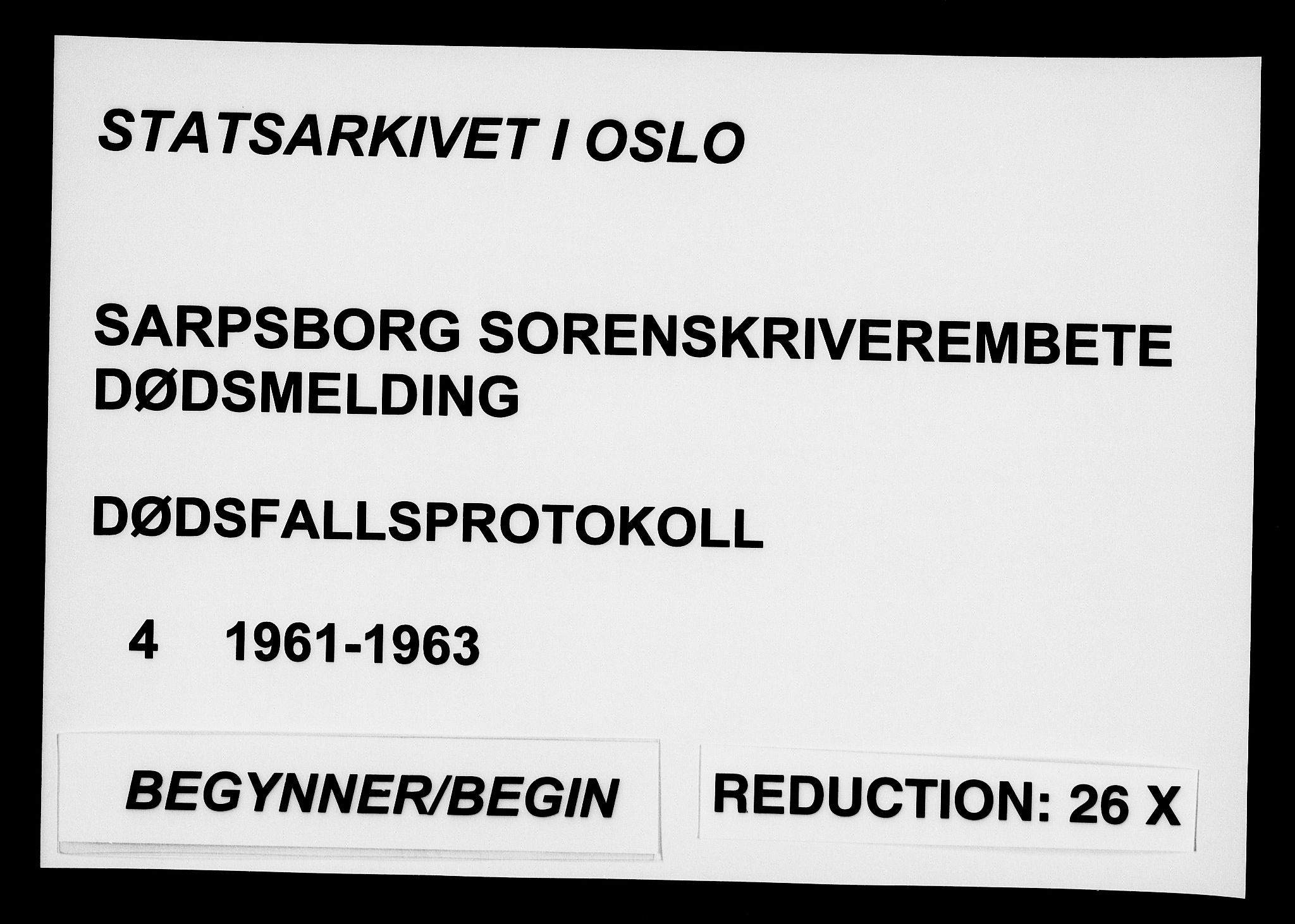 Sarpsborg sorenskriveri, SAO/A-10471/H/Ha/Haa/L0004: Dødsfallsprotokoll, 1961-1963