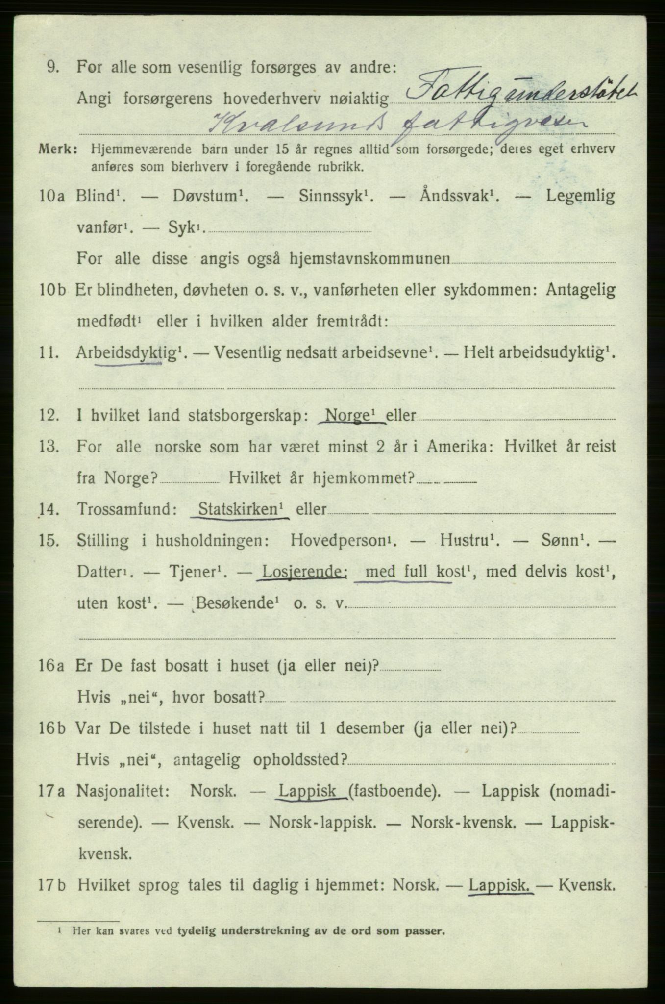 SATØ, Folketelling 1920 for 2017 Kvalsund herred, 1920, s. 501