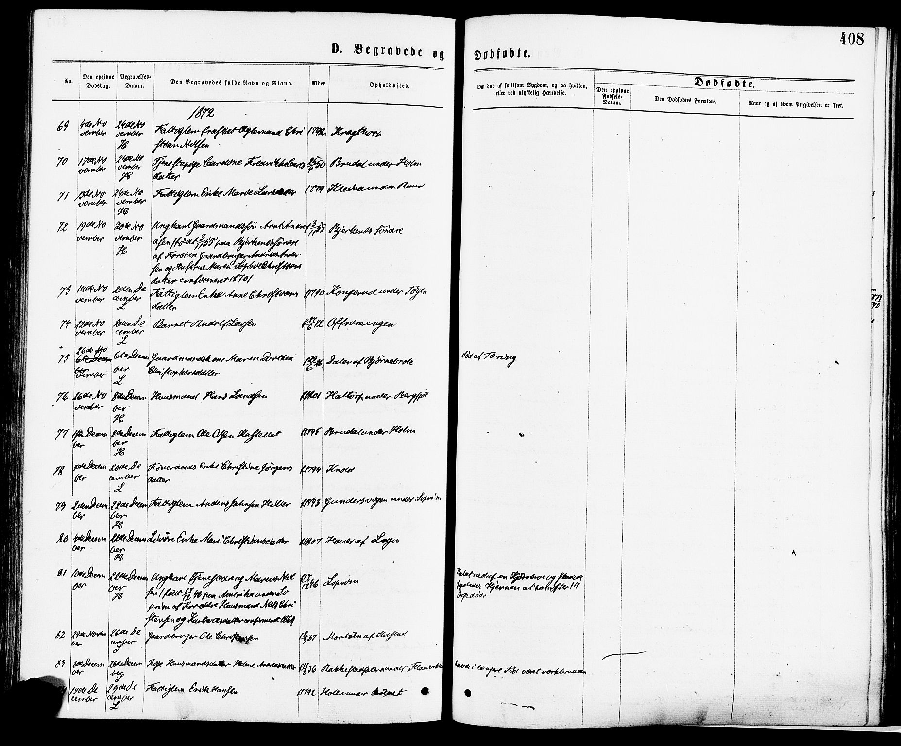 Høland prestekontor Kirkebøker, AV/SAO-A-10346a/F/Fa/L0012.a: Ministerialbok nr. I 12A, 1869-1879, s. 408