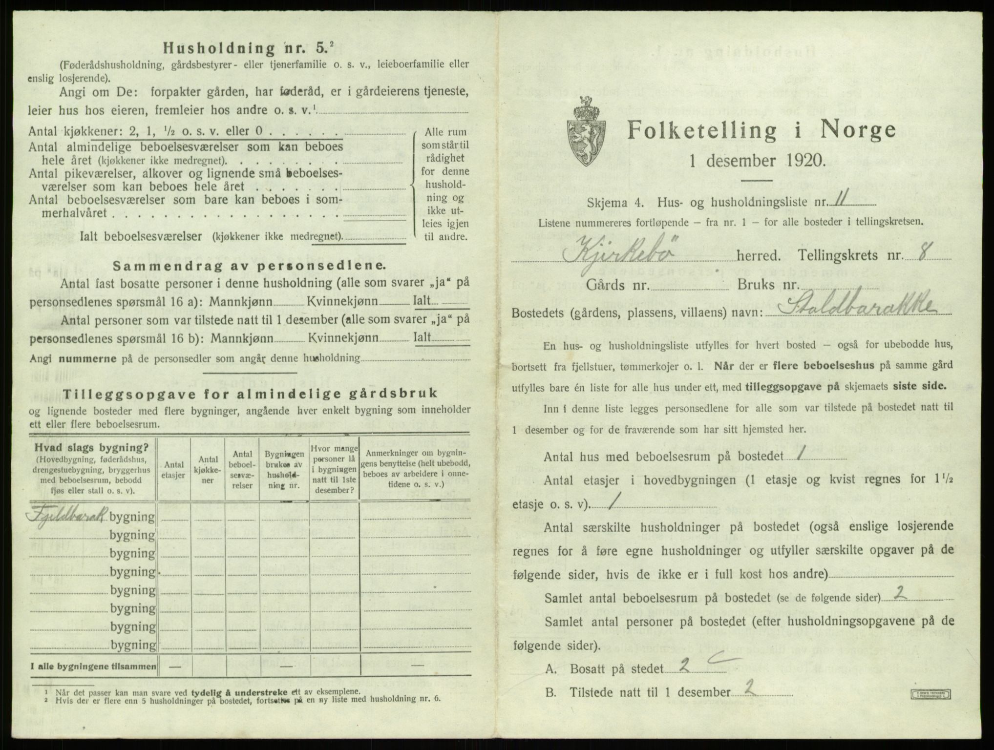 SAB, Folketelling 1920 for 1416 Kyrkjebø herred, 1920, s. 536