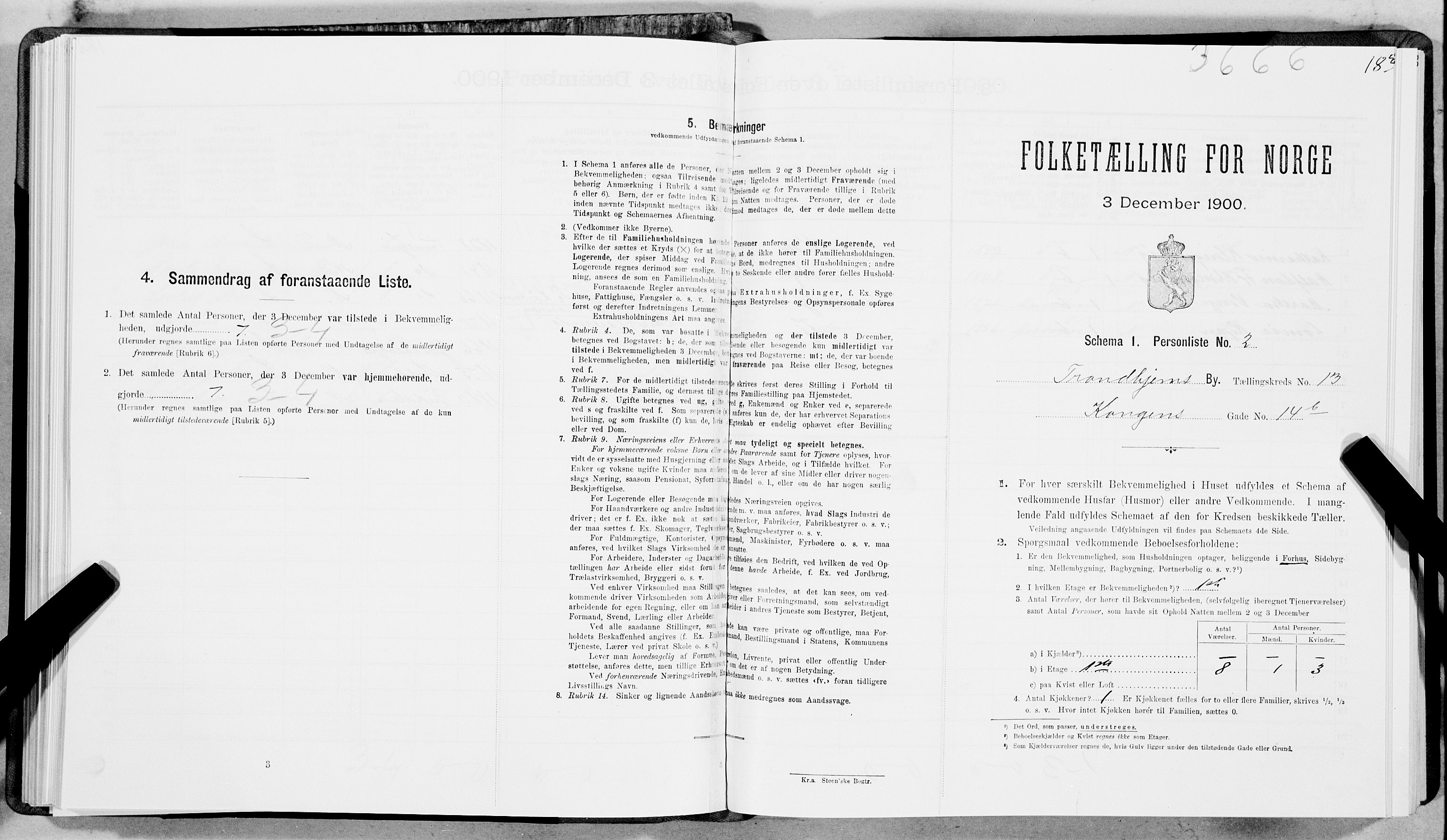 SAT, Folketelling 1900 for 1601 Trondheim kjøpstad, 1900, s. 2223