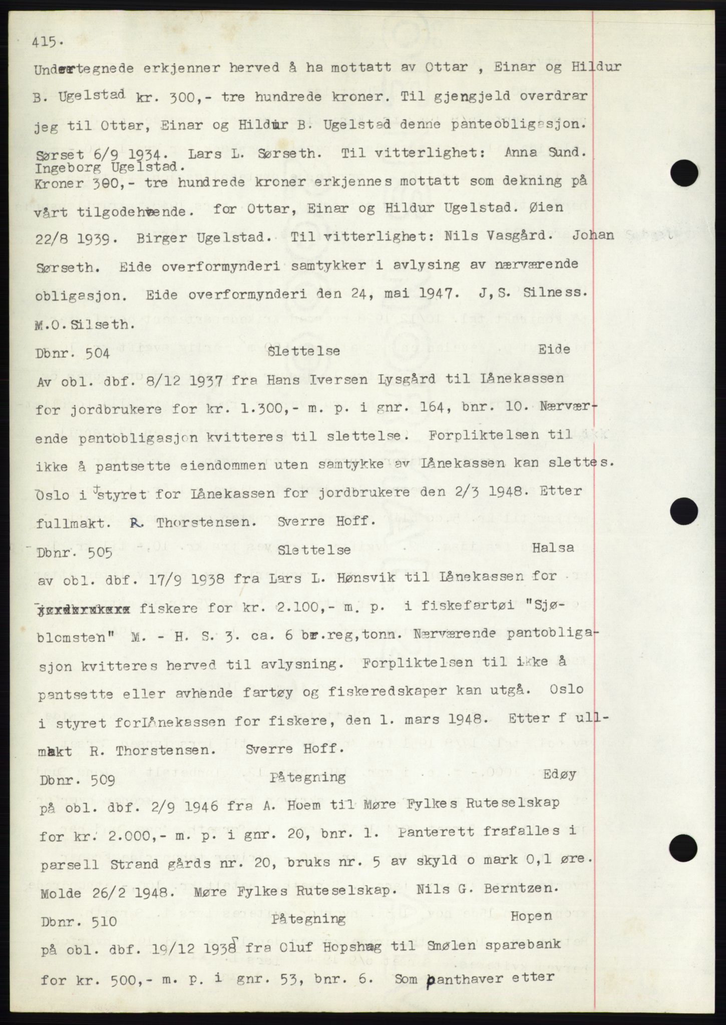 Nordmøre sorenskriveri, SAT/A-4132/1/2/2Ca: Pantebok nr. C82b, 1946-1951, Dagboknr: 504/1948