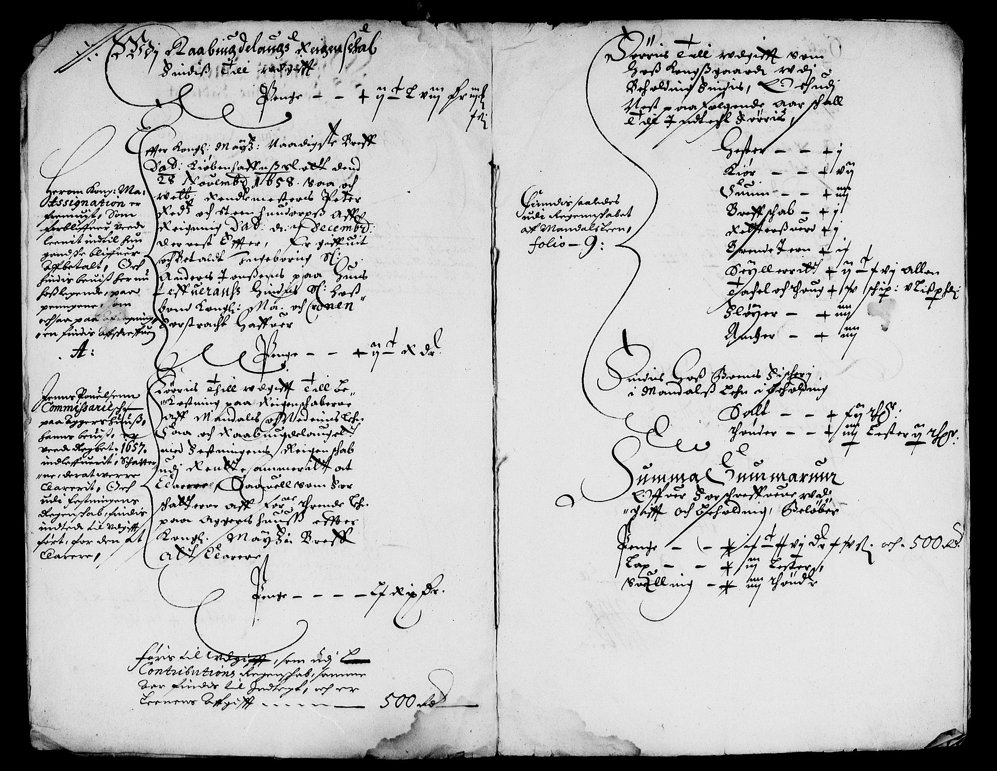 Rentekammeret inntil 1814, Reviderte regnskaper, Lensregnskaper, AV/RA-EA-5023/R/Rb/Rbq/L0048: Nedenes len. Mandals len. Råbyggelag., 1659-1660