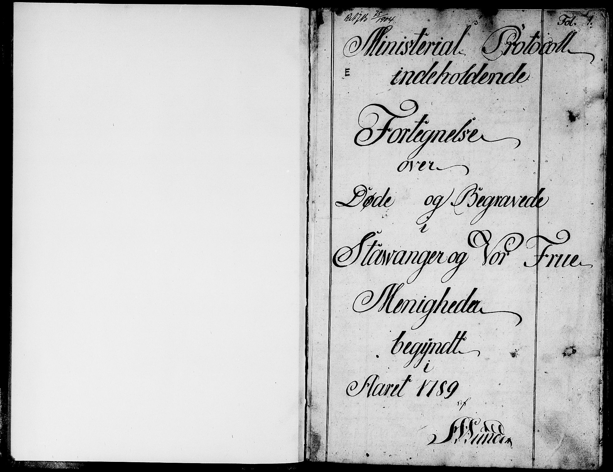 Domkirken sokneprestkontor, SAST/A-101812/001/30/30BA/L0007: Ministerialbok nr. A 7, 1789-1815, s. 1