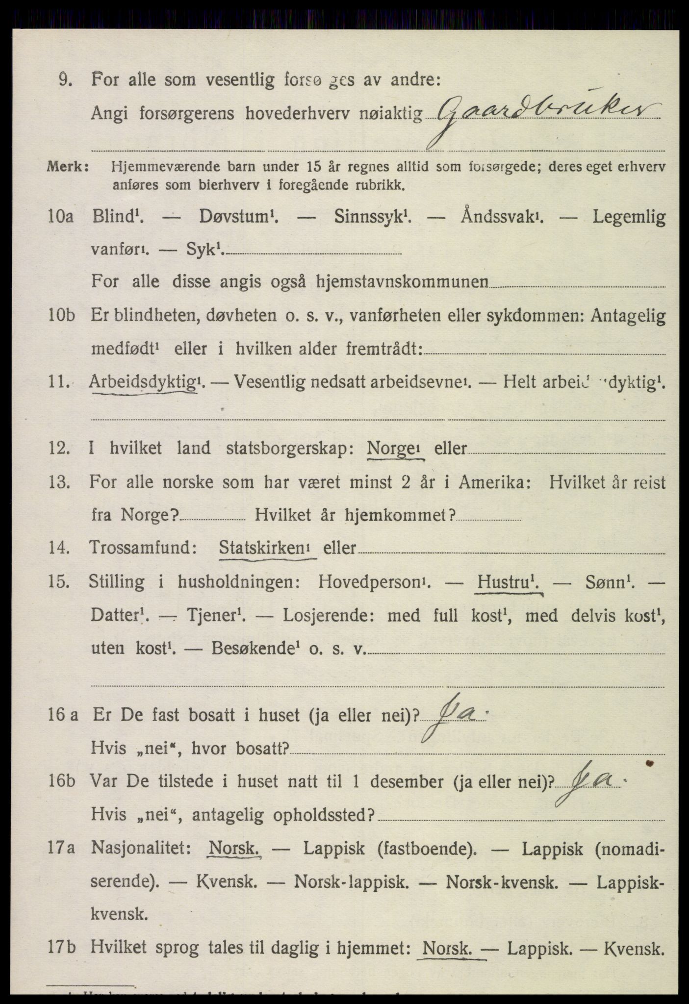 SAT, Folketelling 1920 for 1735 Kvam herred, 1920, s. 2550