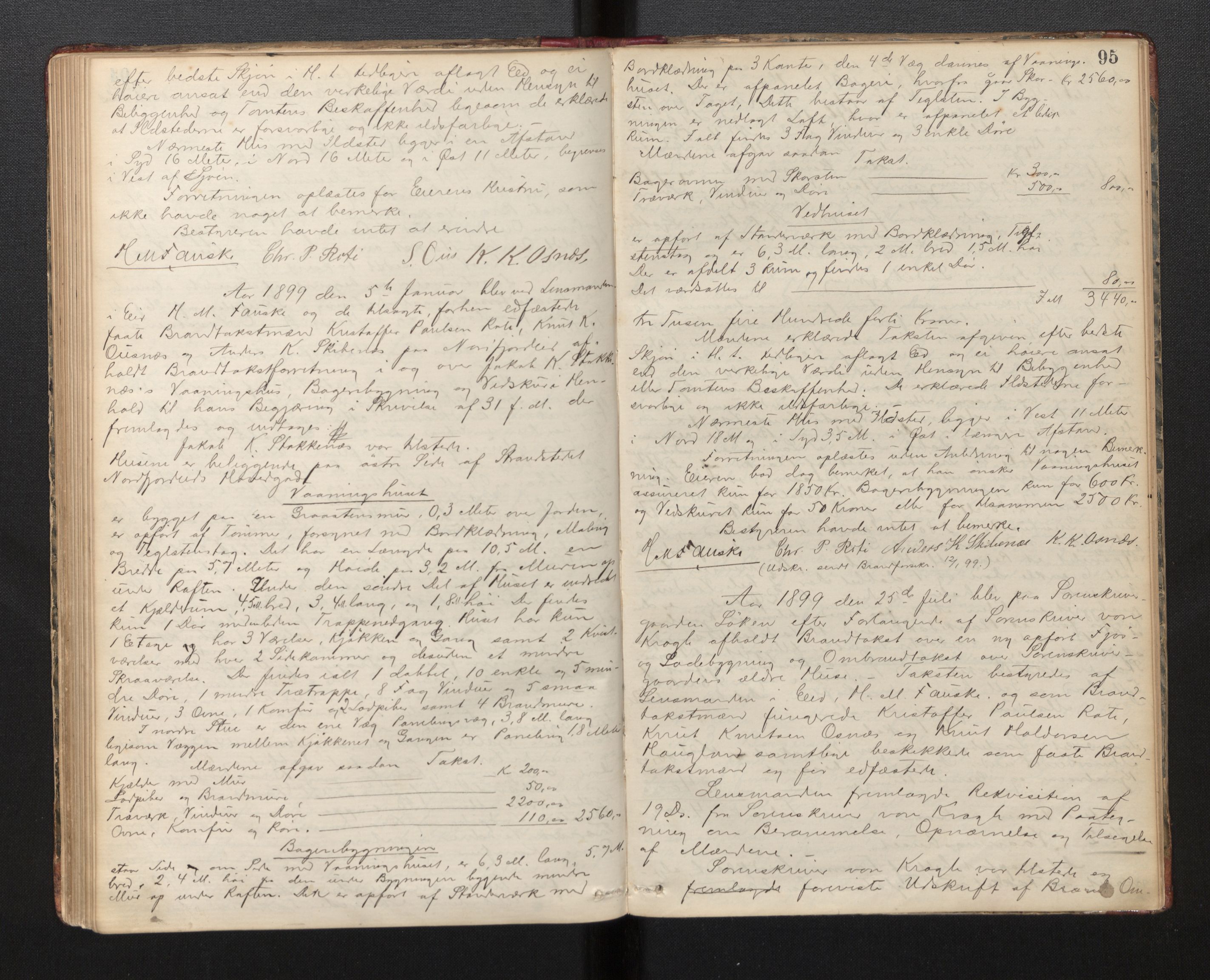 Lensmannen i Eid, AV/SAB-A-27001/0012/L0002: Branntakstprotokoll, 1881-1906, s. 94b-95a