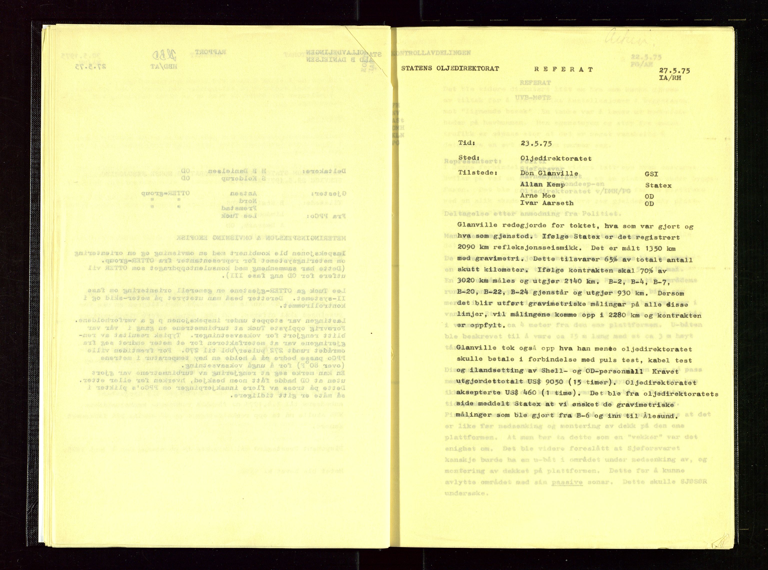 Oljedirektoratet, AV/SAST-A-101366/Aa/L0004: Referatprotokoller, 1975