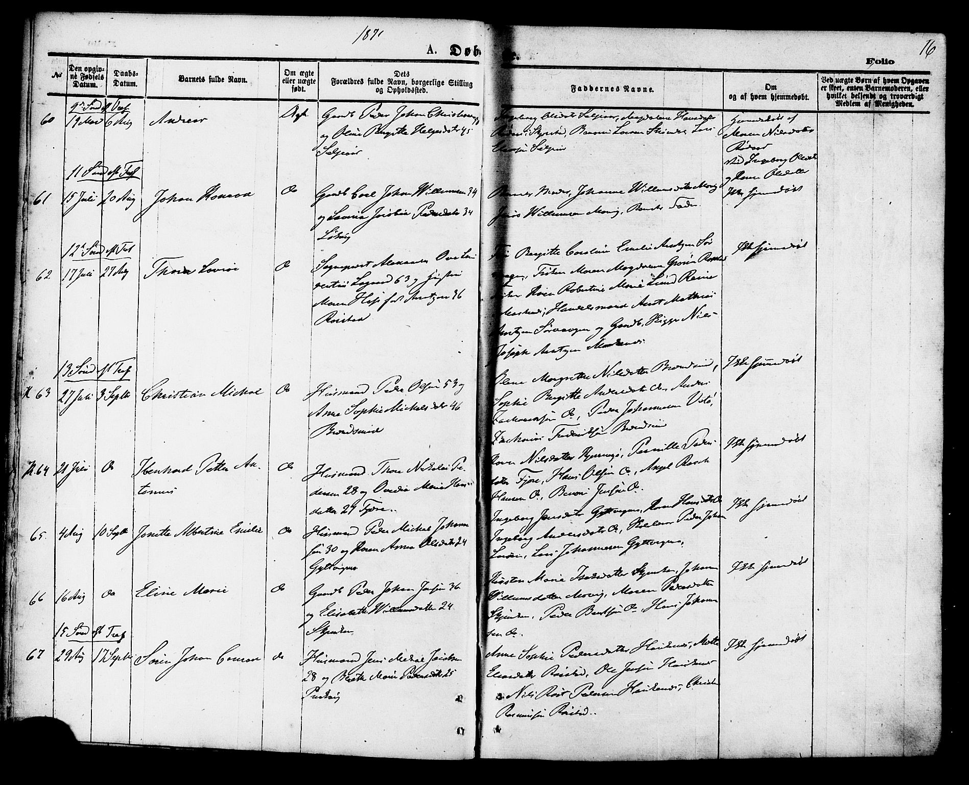 Ministerialprotokoller, klokkerbøker og fødselsregistre - Nordland, AV/SAT-A-1459/853/L0771: Ministerialbok nr. 853A10, 1870-1881, s. 16