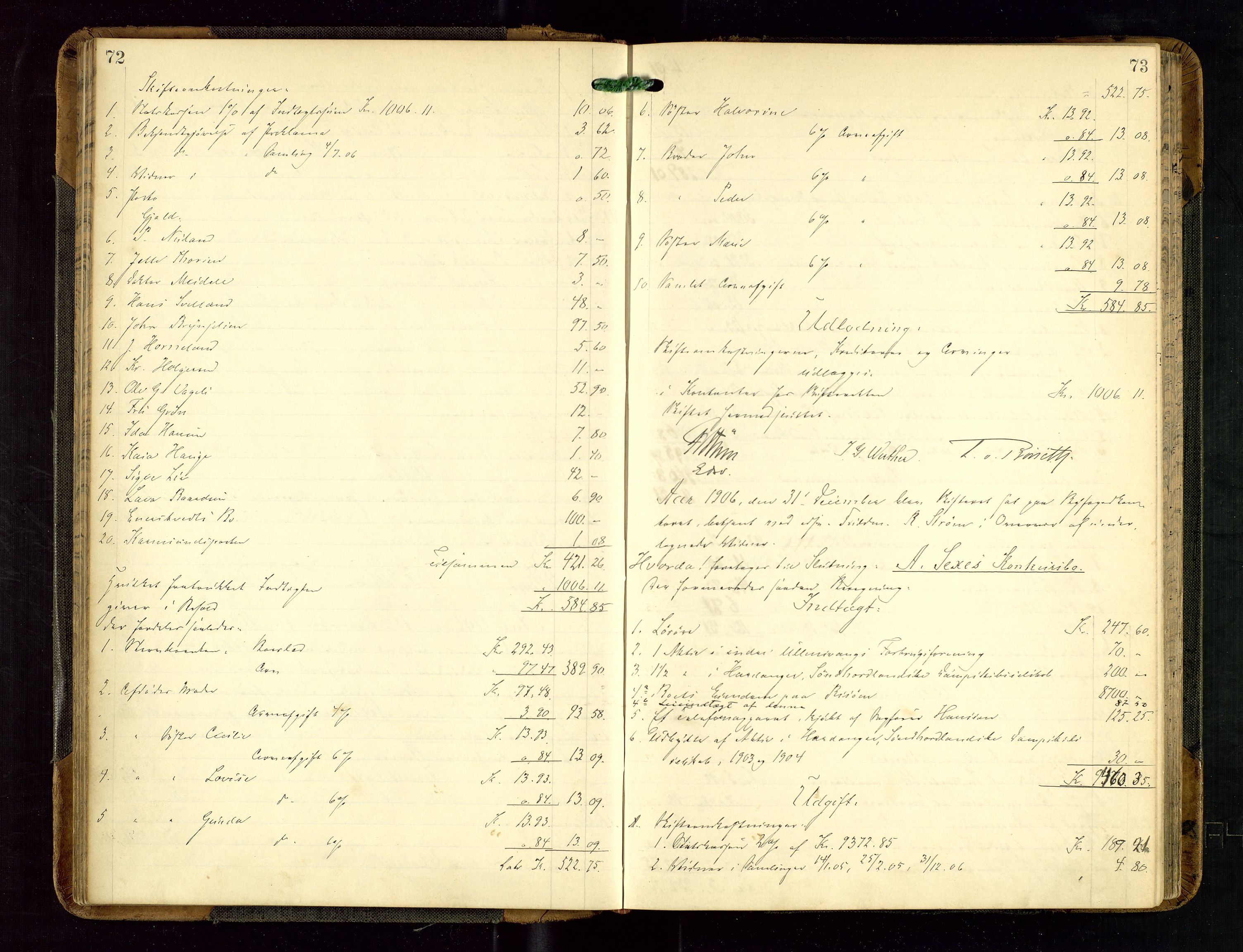 Haugesund tingrett, SAST/A-101415/01/IV/IVD/L0002: Skifteutlodningsprotokoll, med register, 1904-1915, s. 72-73