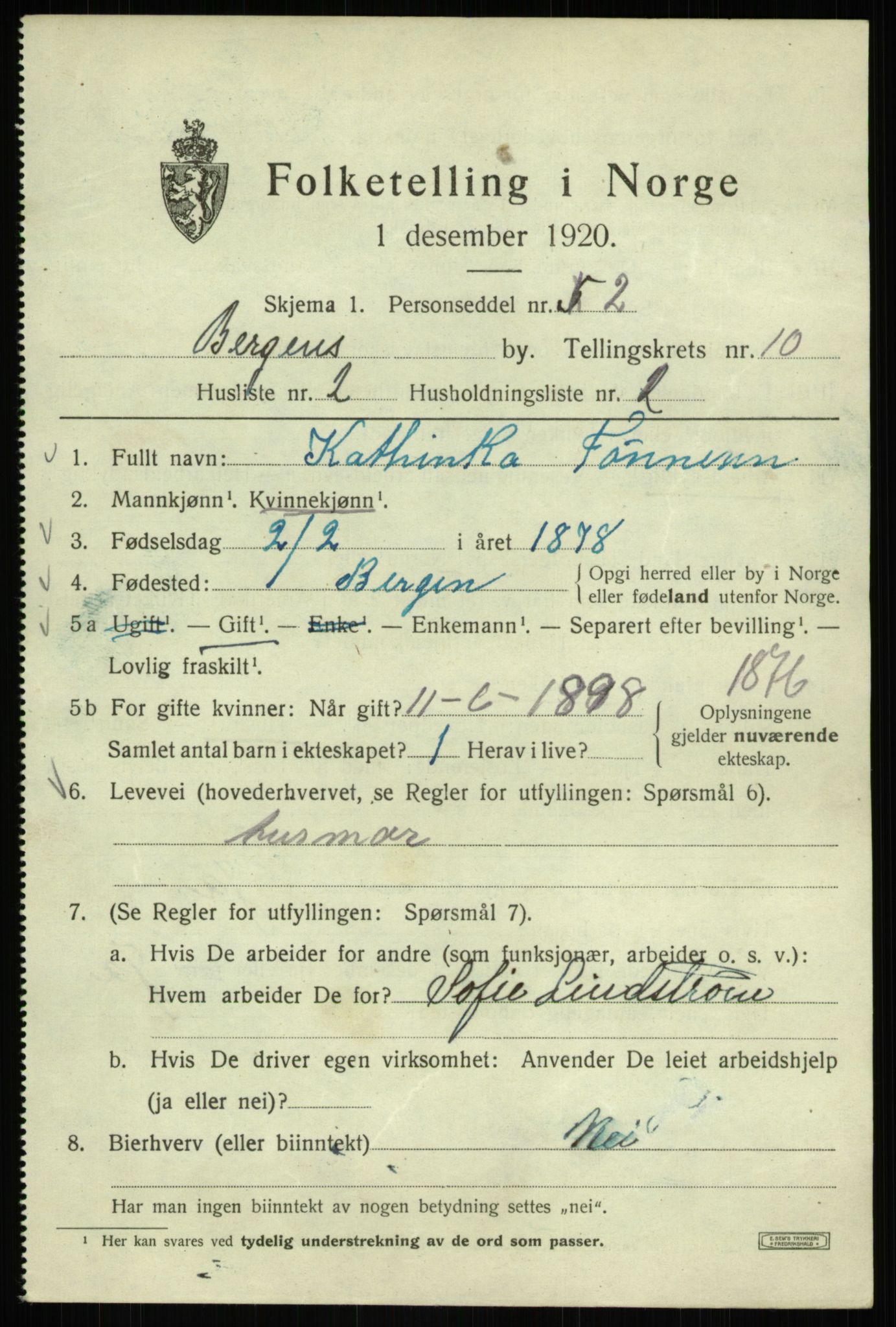 SAB, Folketelling 1920 for 1301 Bergen kjøpstad, 1920, s. 71355