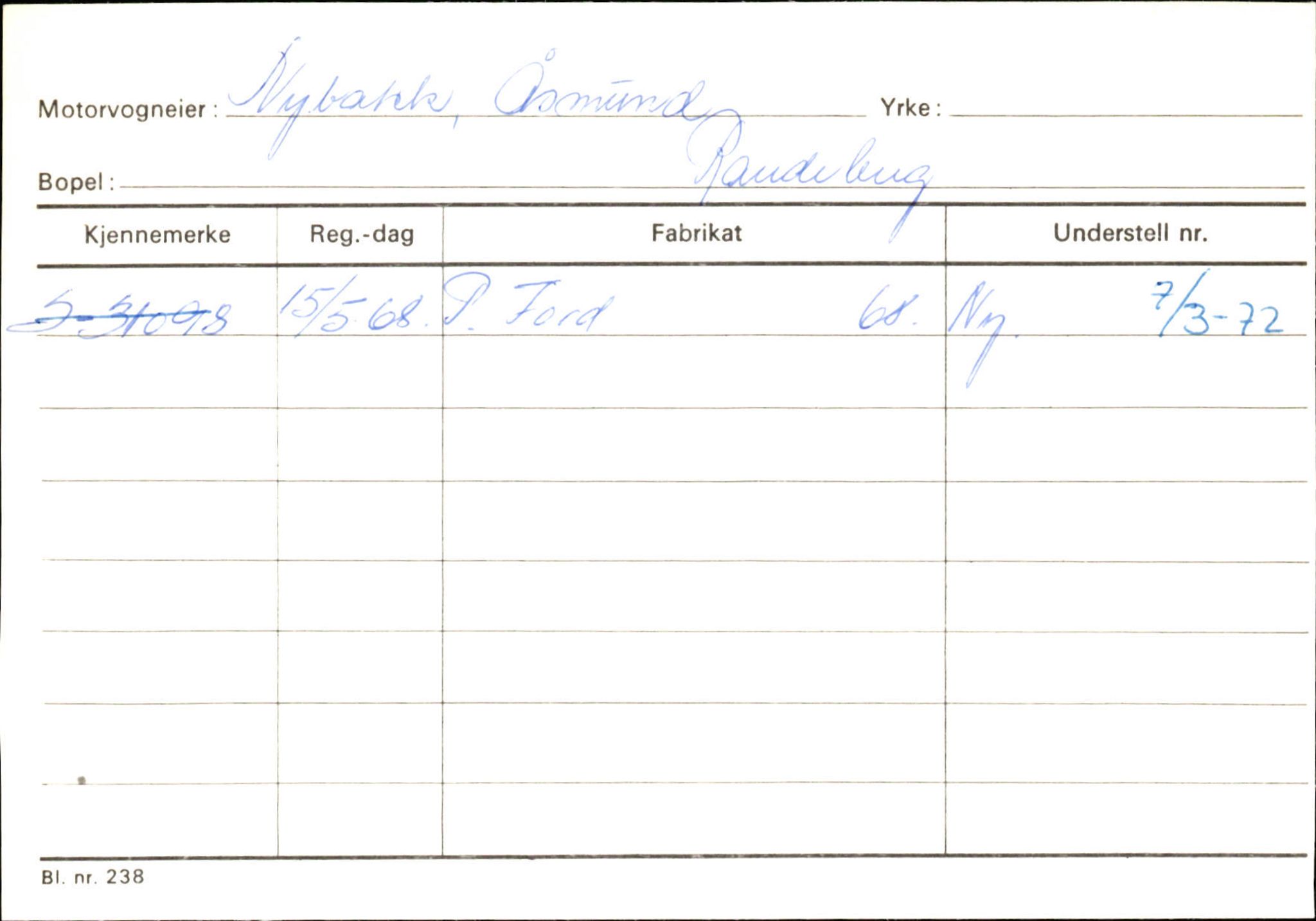 Statens vegvesen, Sogn og Fjordane vegkontor, AV/SAB-A-5301/4/F/L0144: Registerkort Vågsøy A-R, 1945-1975, s. 2108