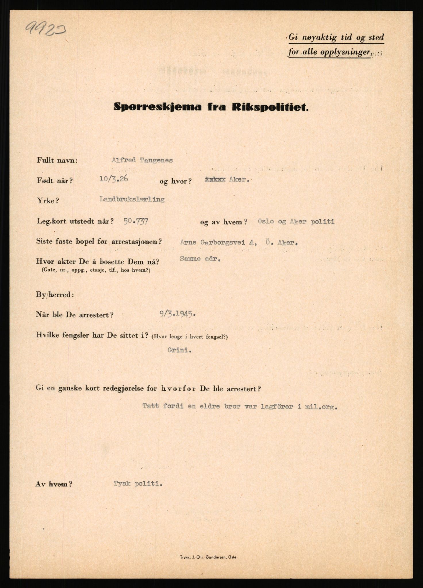 Rikspolitisjefen, AV/RA-S-1560/L/L0016: Sti, Lauritz - Tettum, Karl August, 1940-1945, s. 997