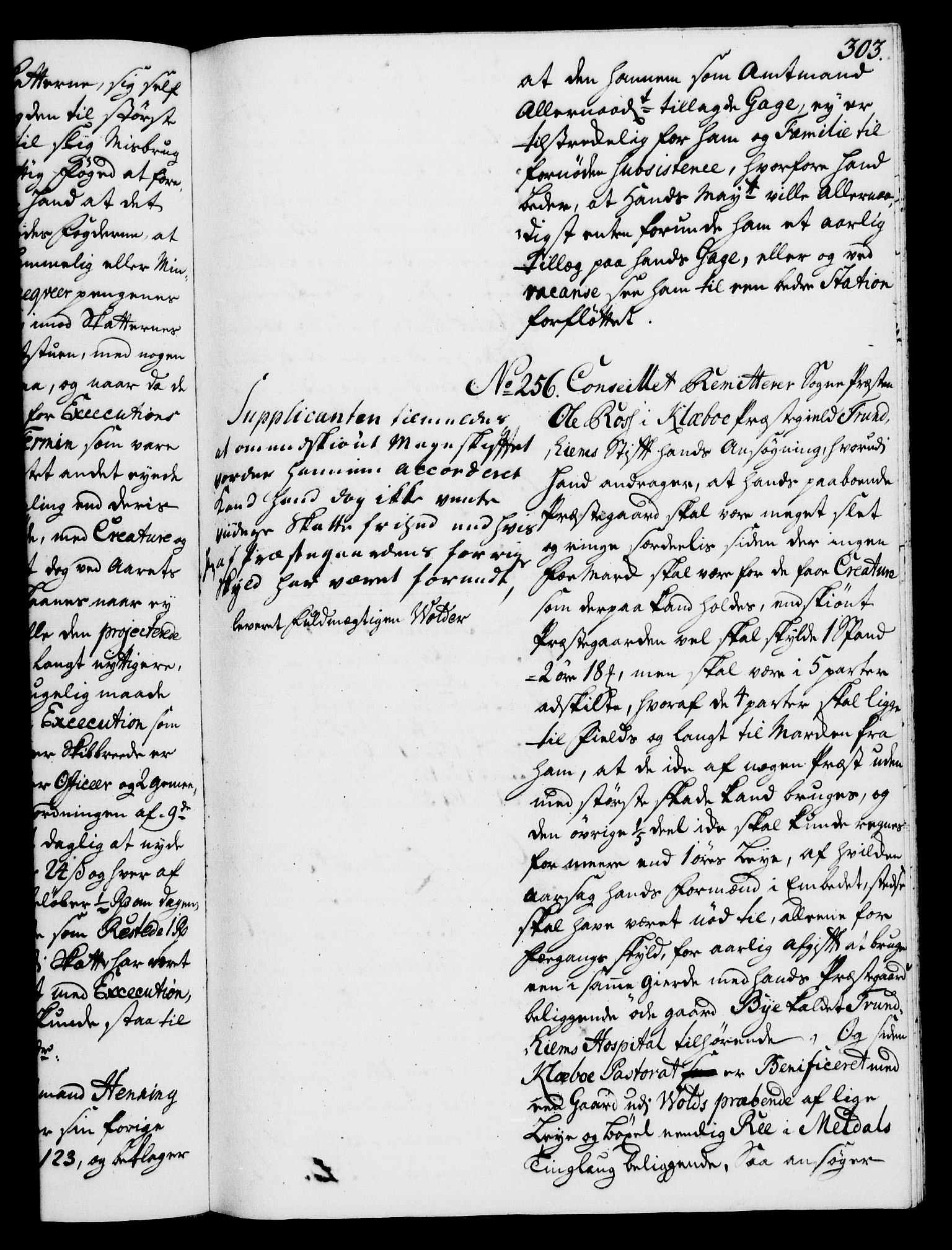Rentekammeret, Kammerkanselliet, AV/RA-EA-3111/G/Gh/Gha/L0024: Norsk ekstraktmemorialprotokoll (merket RK 53.69), 1742-1743, s. 303