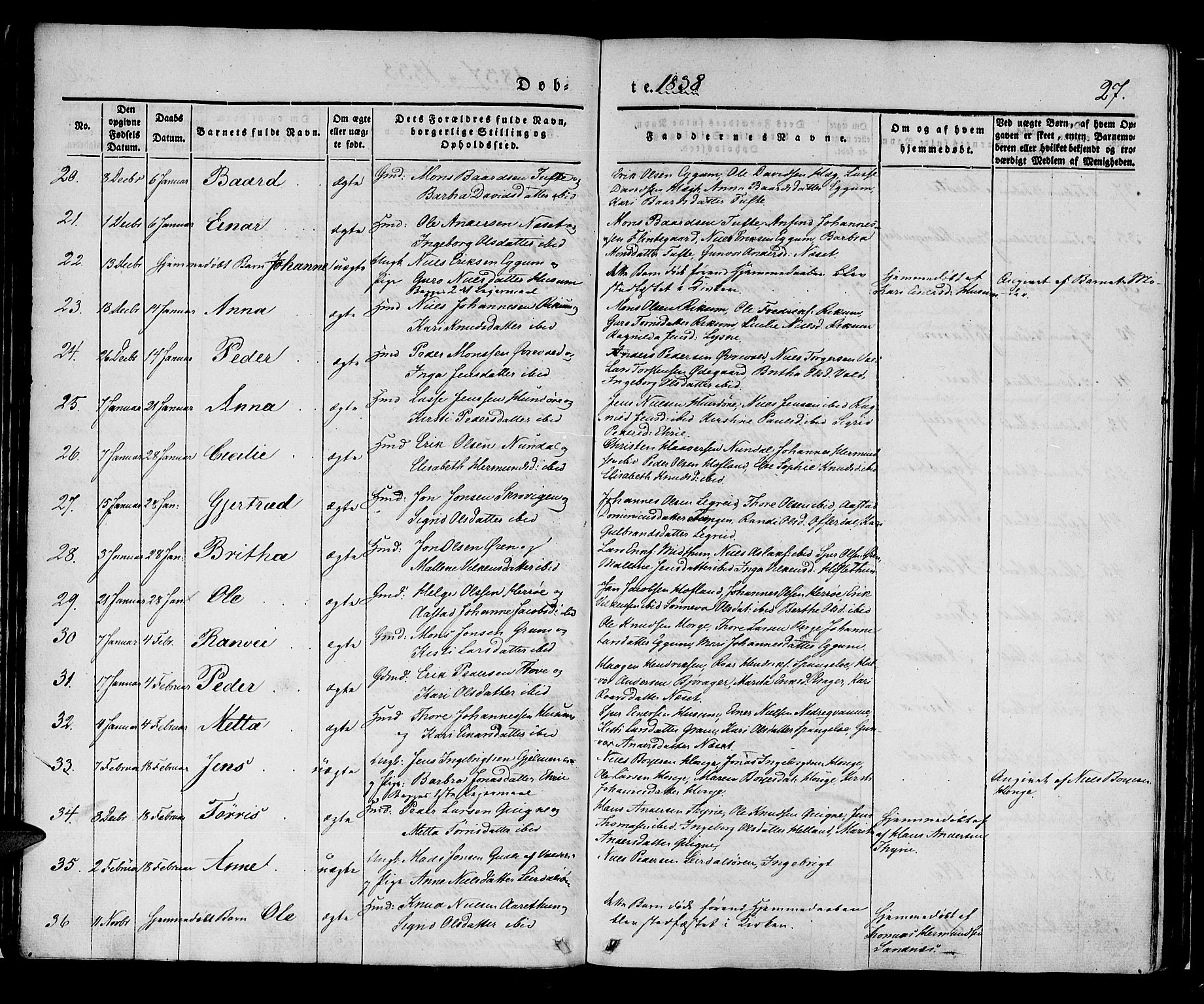 Lærdal sokneprestembete, AV/SAB-A-81201: Ministerialbok nr. A 6, 1835-1849, s. 27