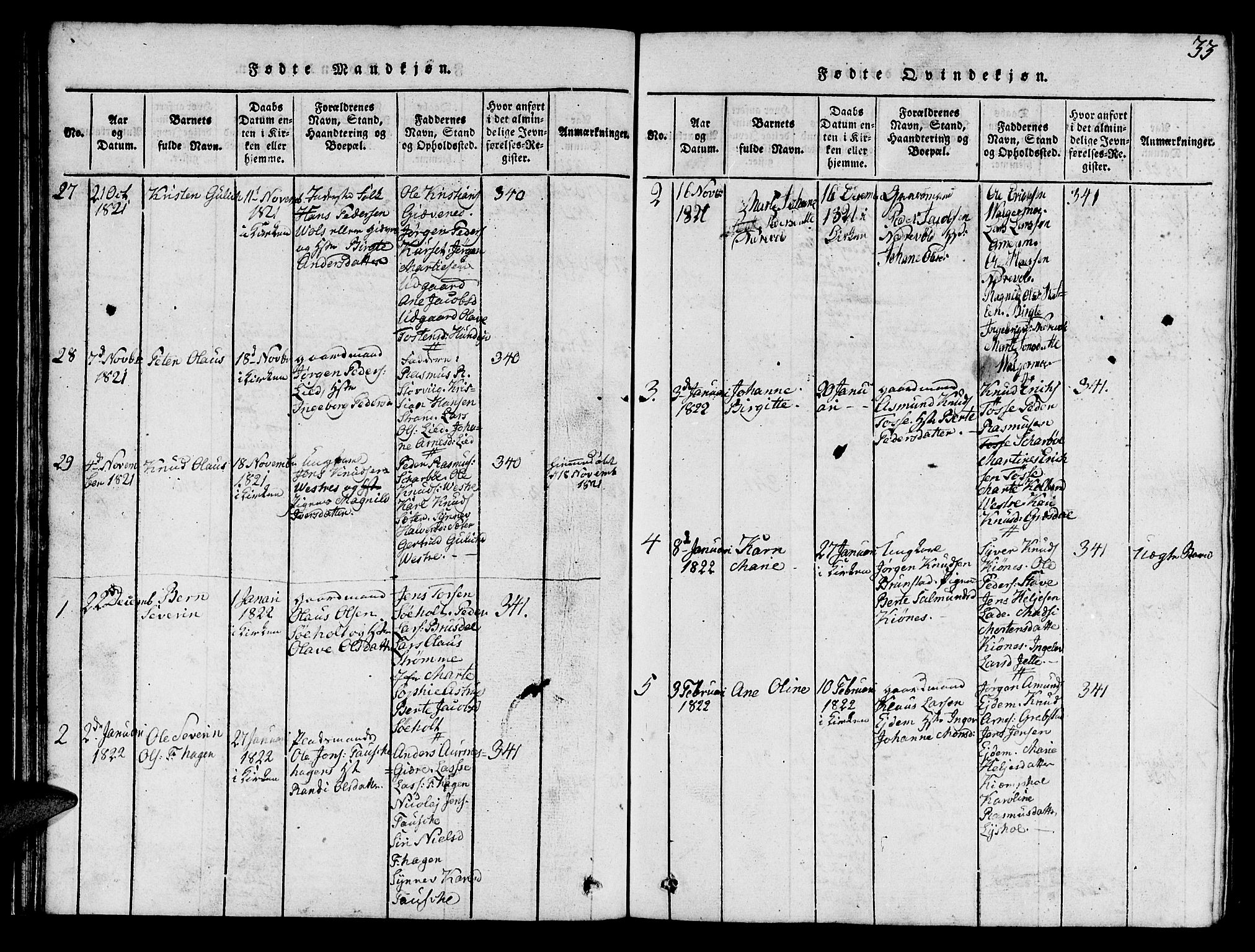 Ministerialprotokoller, klokkerbøker og fødselsregistre - Møre og Romsdal, AV/SAT-A-1454/522/L0322: Klokkerbok nr. 522C01, 1816-1830, s. 33