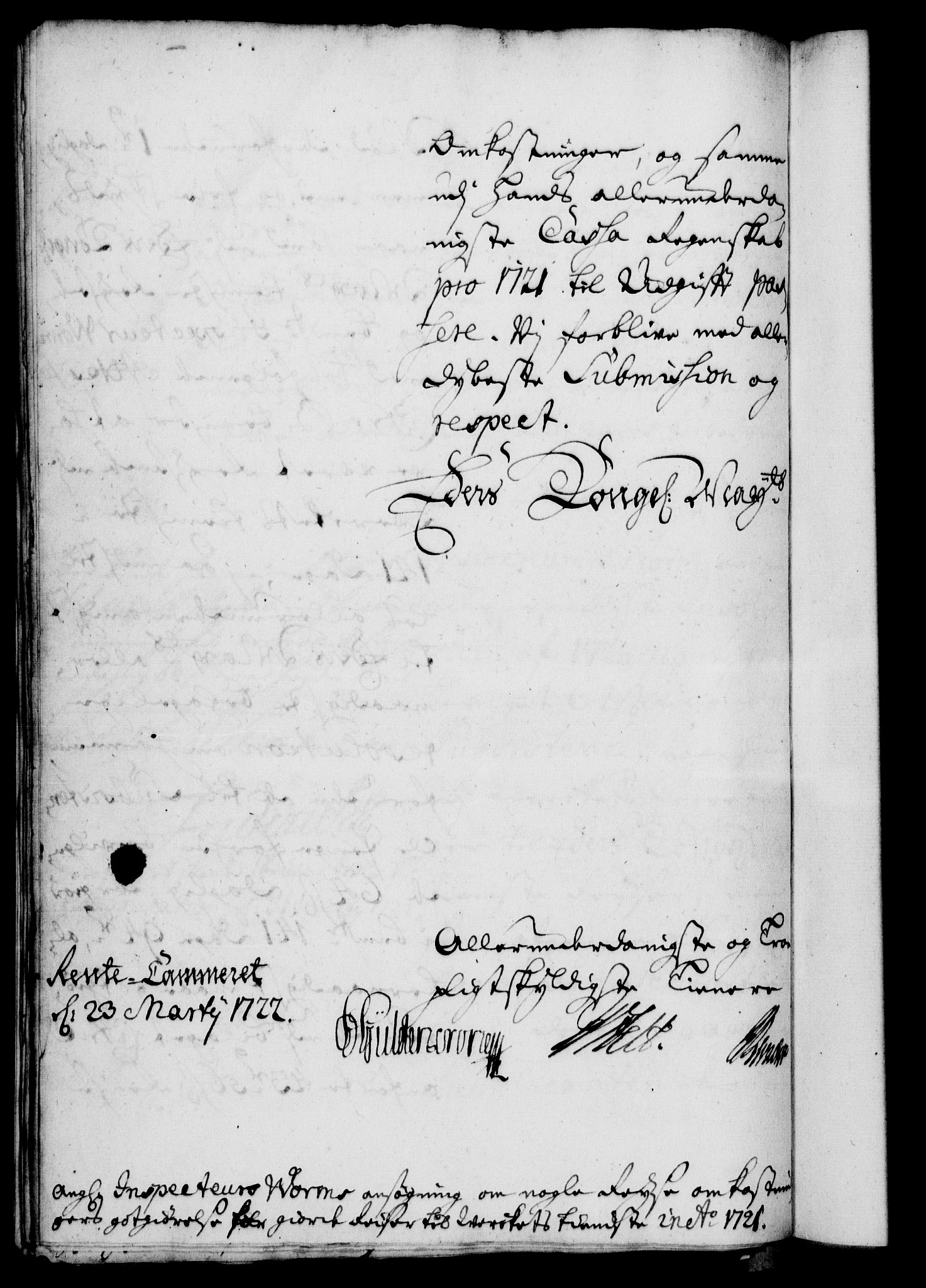 Rentekammeret, Kammerkanselliet, RA/EA-3111/G/Gf/Gfa/L0005: Norsk relasjons- og resolusjonsprotokoll (merket RK 52.5), 1722, s. 245