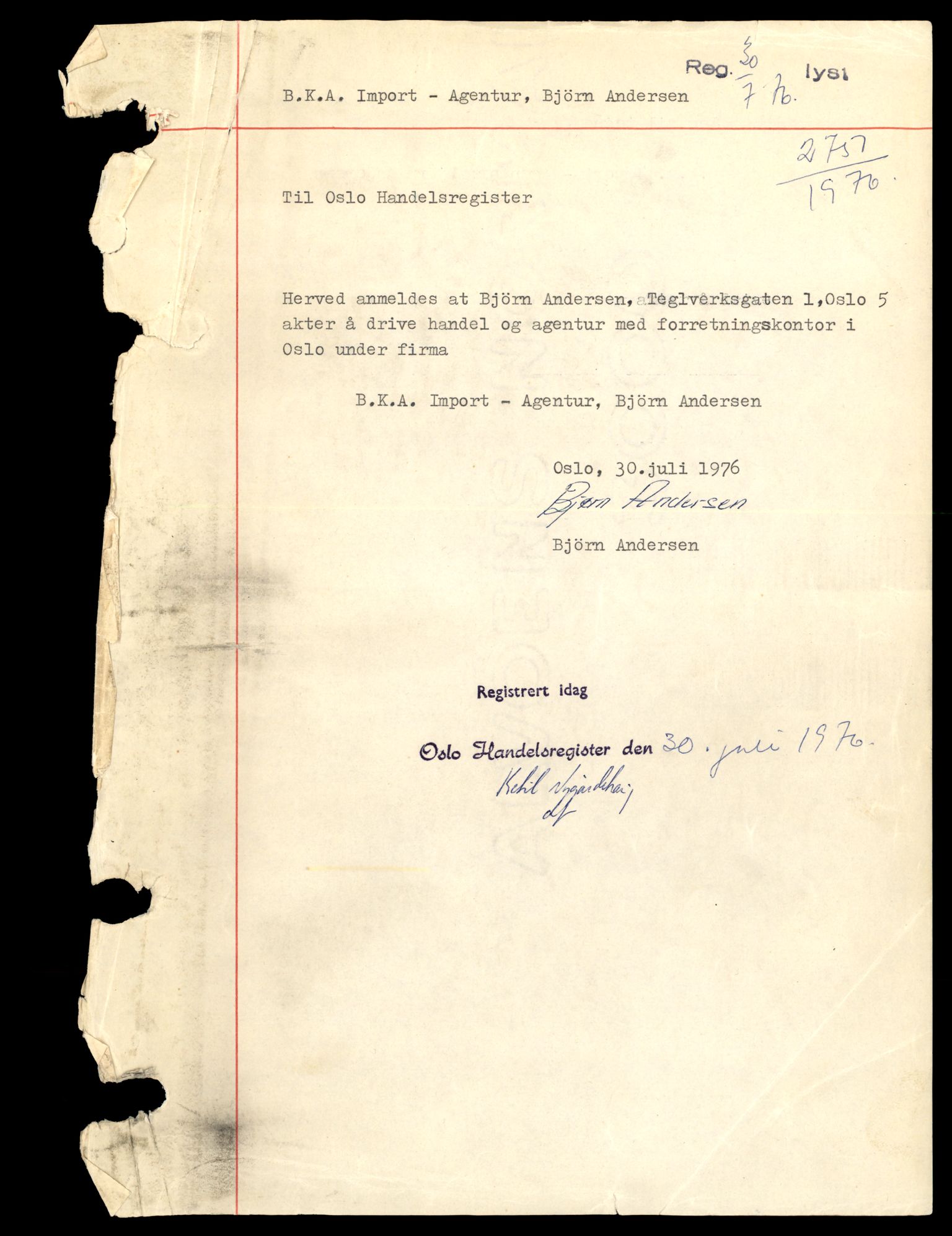 Oslo byfogd, Handelsregisteret, AV/SAT-A-10867/G/Gb/Gba/L0006: Enkeltmannsforetak, Bk-Bø, 1944-1990