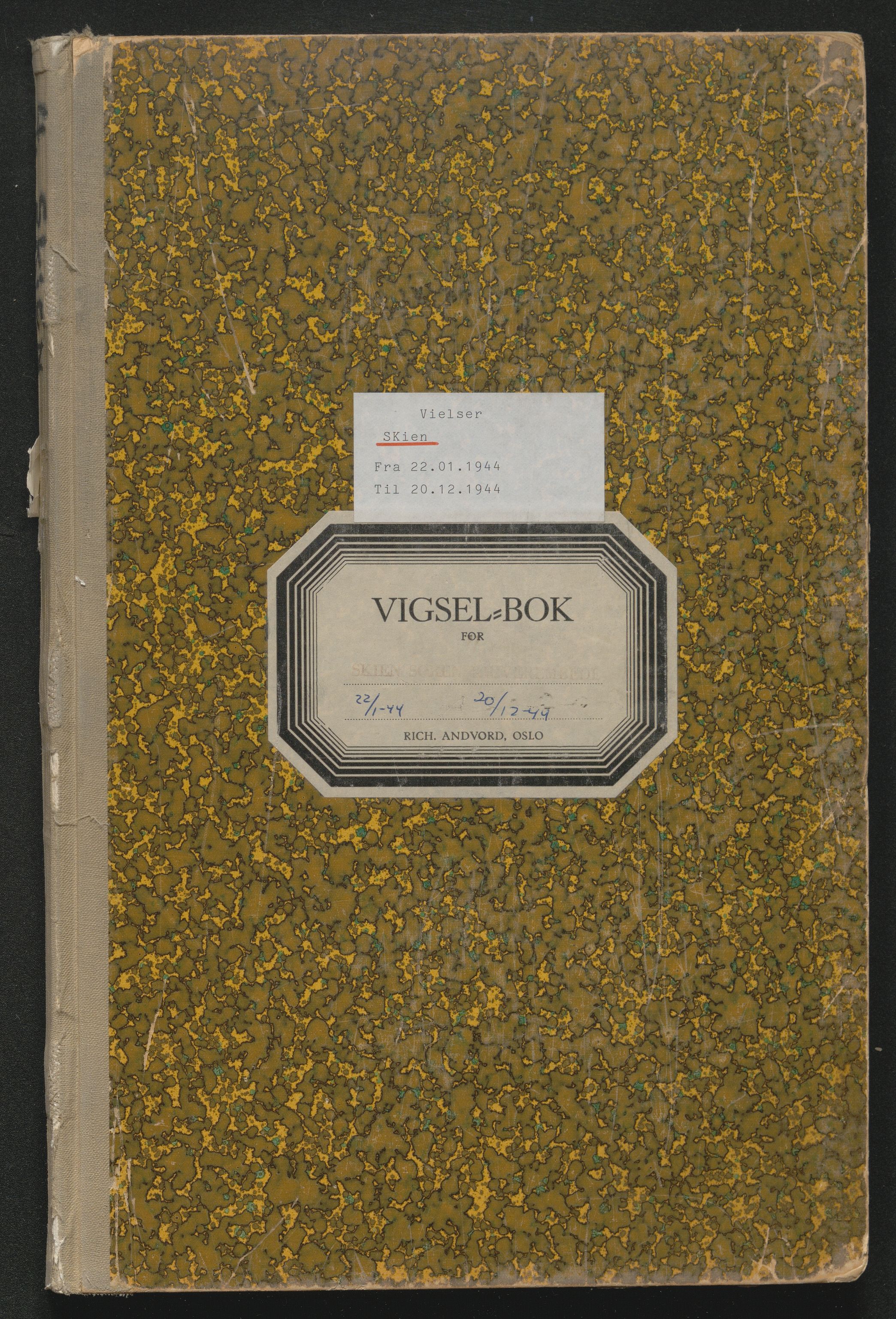 Skien sorenskriveri, AV/SAKO-A-225/L/La/L0001: Vigselsprotokoll, 1920-1947