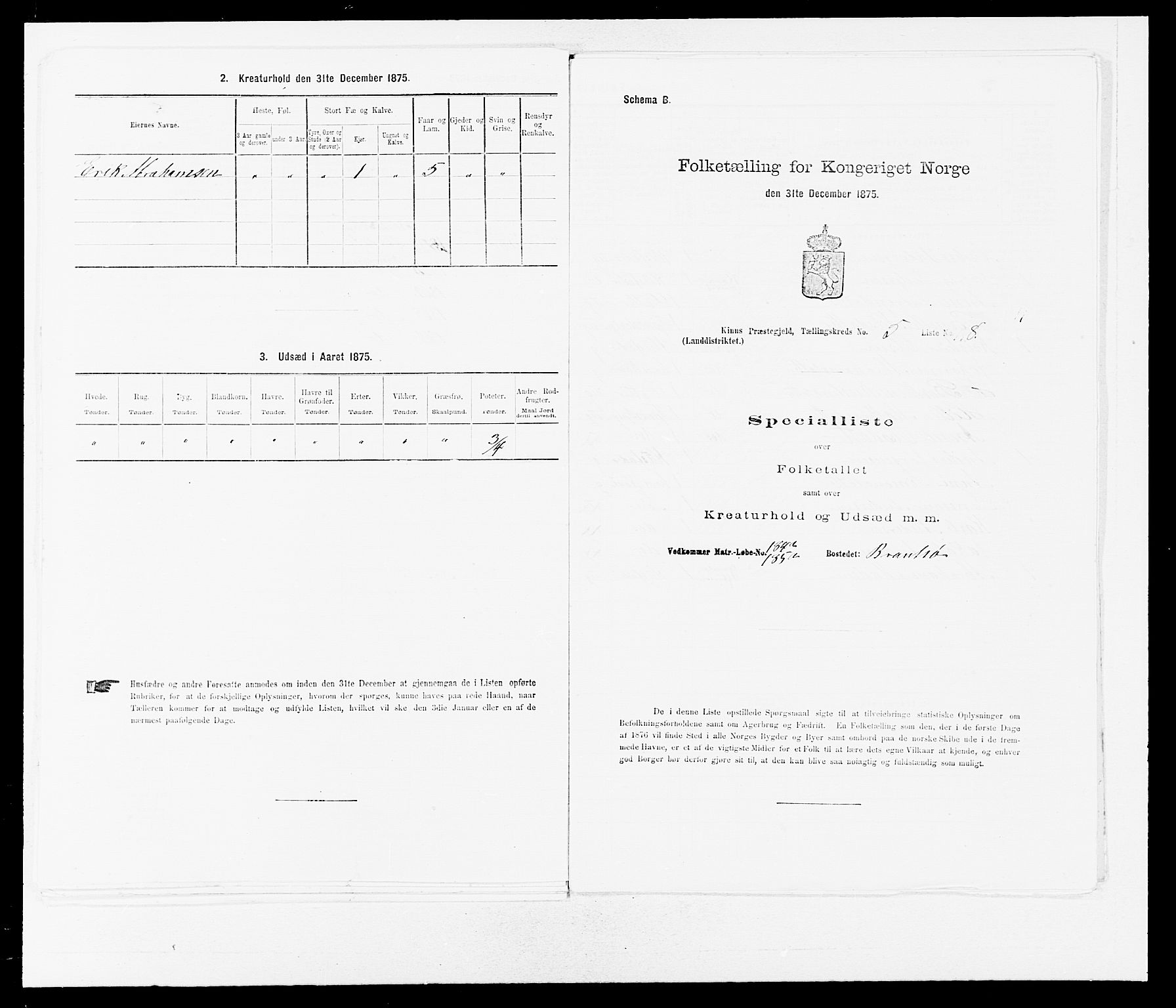 SAB, Folketelling 1875 for 1437L Kinn prestegjeld, Kinn sokn og Svanøy sokn, 1875, s. 528