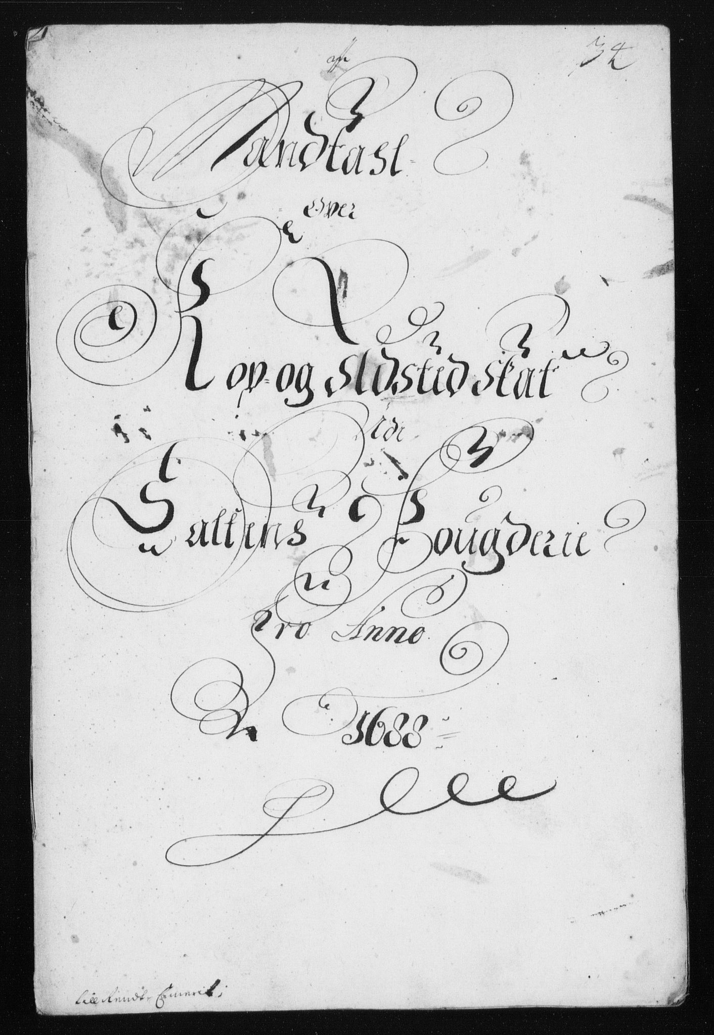 Rentekammeret inntil 1814, Reviderte regnskaper, Stiftamtstueregnskaper, Trondheim stiftamt og Nordland amt, AV/RA-EA-6044/R/Rh/L0011: Nordland amt, 1688