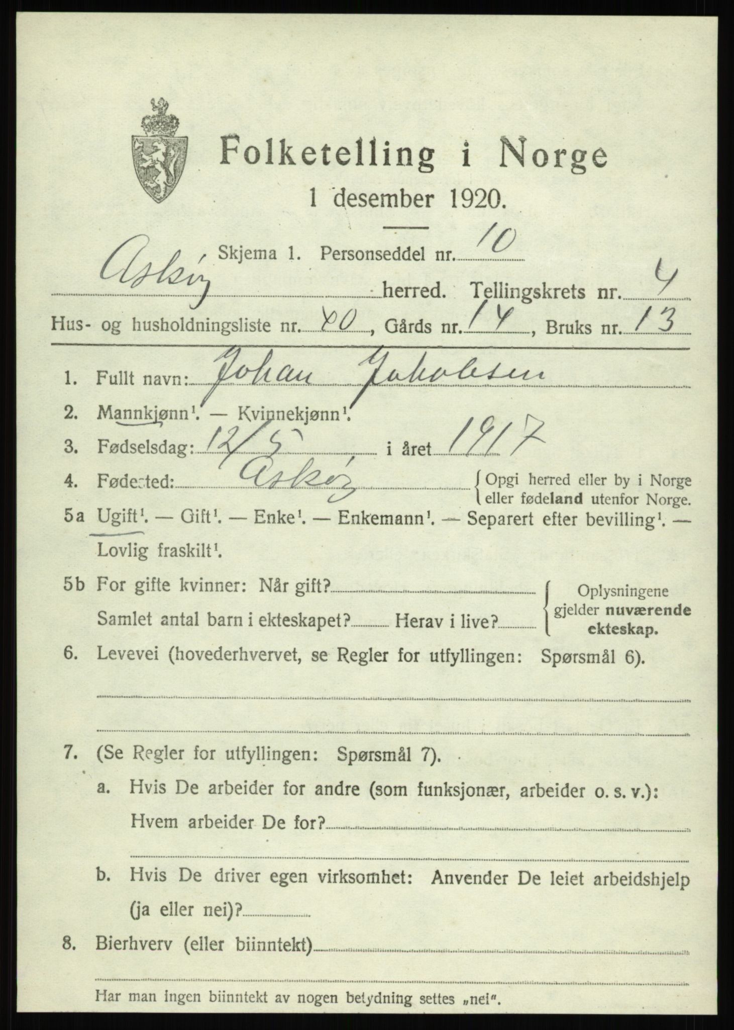 SAB, Folketelling 1920 for 1247 Askøy herred, 1920, s. 8132