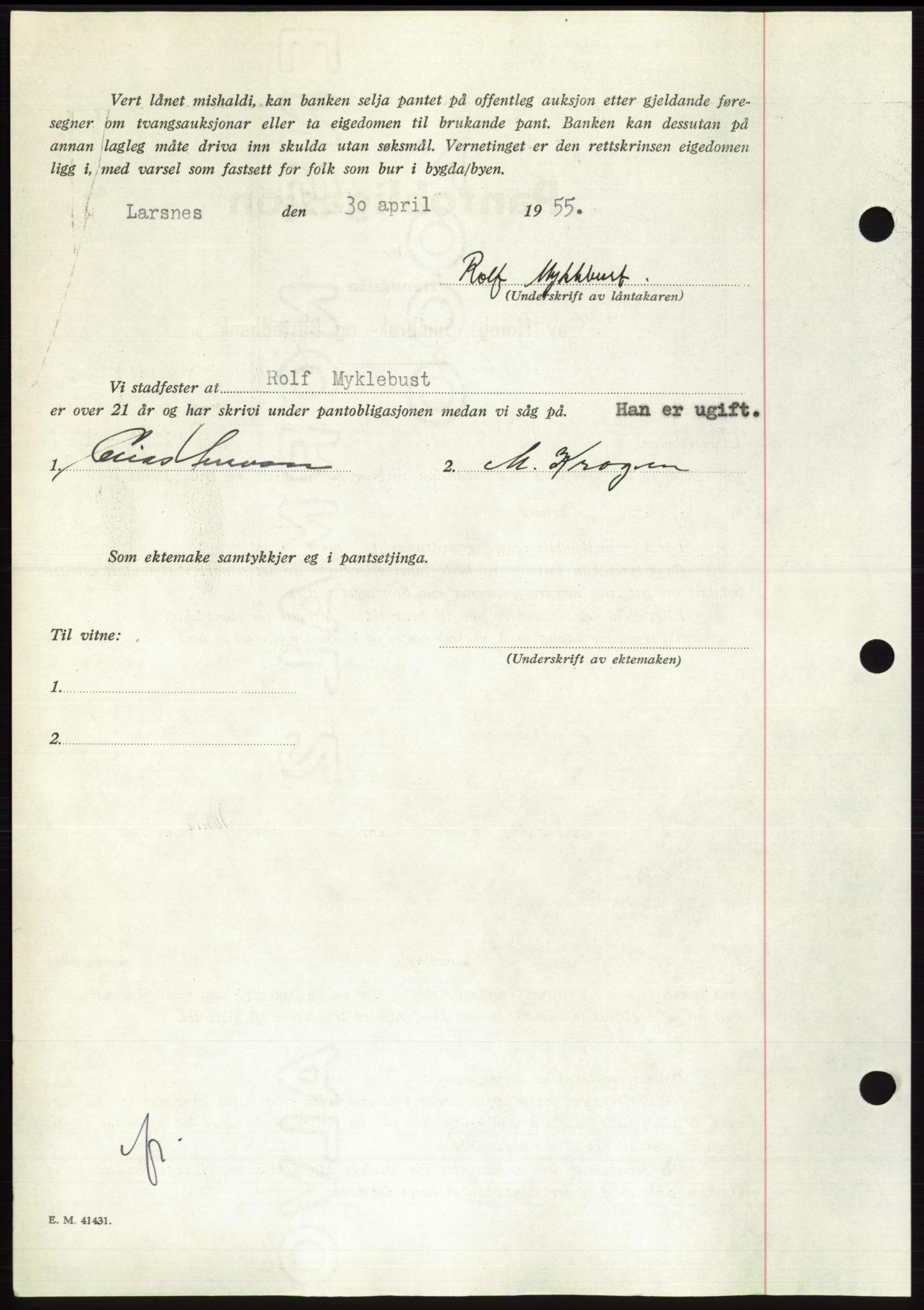 Søre Sunnmøre sorenskriveri, AV/SAT-A-4122/1/2/2C/L0126: Pantebok nr. 14B, 1954-1955, Dagboknr: 1089/1955