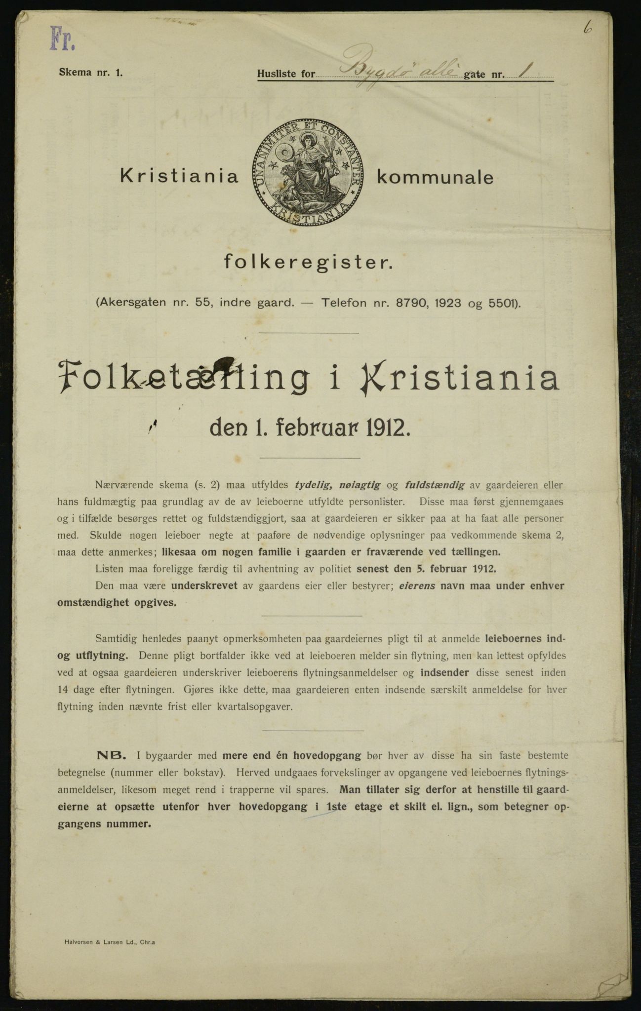 OBA, Kommunal folketelling 1.2.1912 for Kristiania, 1912, s. 10186