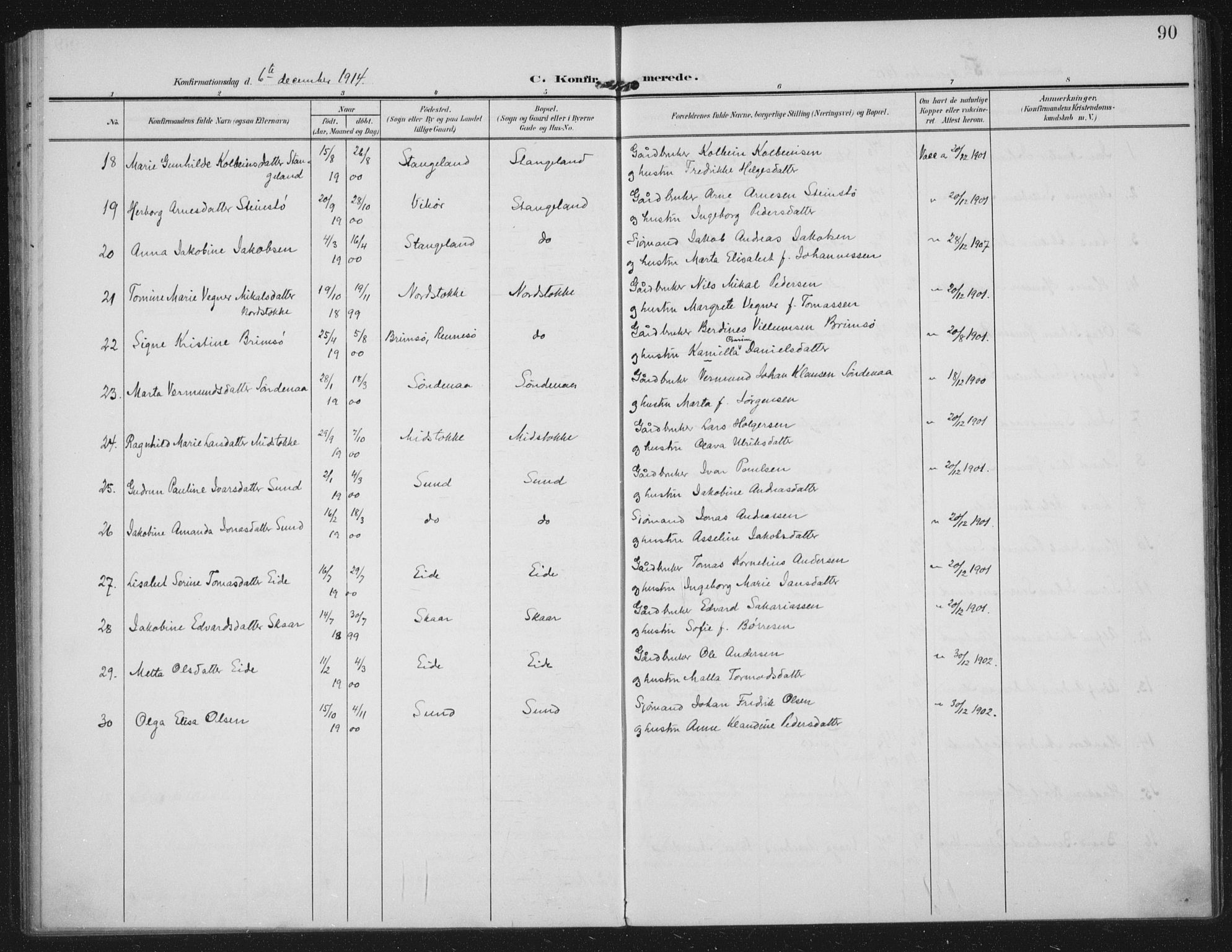 Kopervik sokneprestkontor, AV/SAST-A-101850/H/Ha/Haa/L0003: Ministerialbok nr. A 3, 1906-1924, s. 90