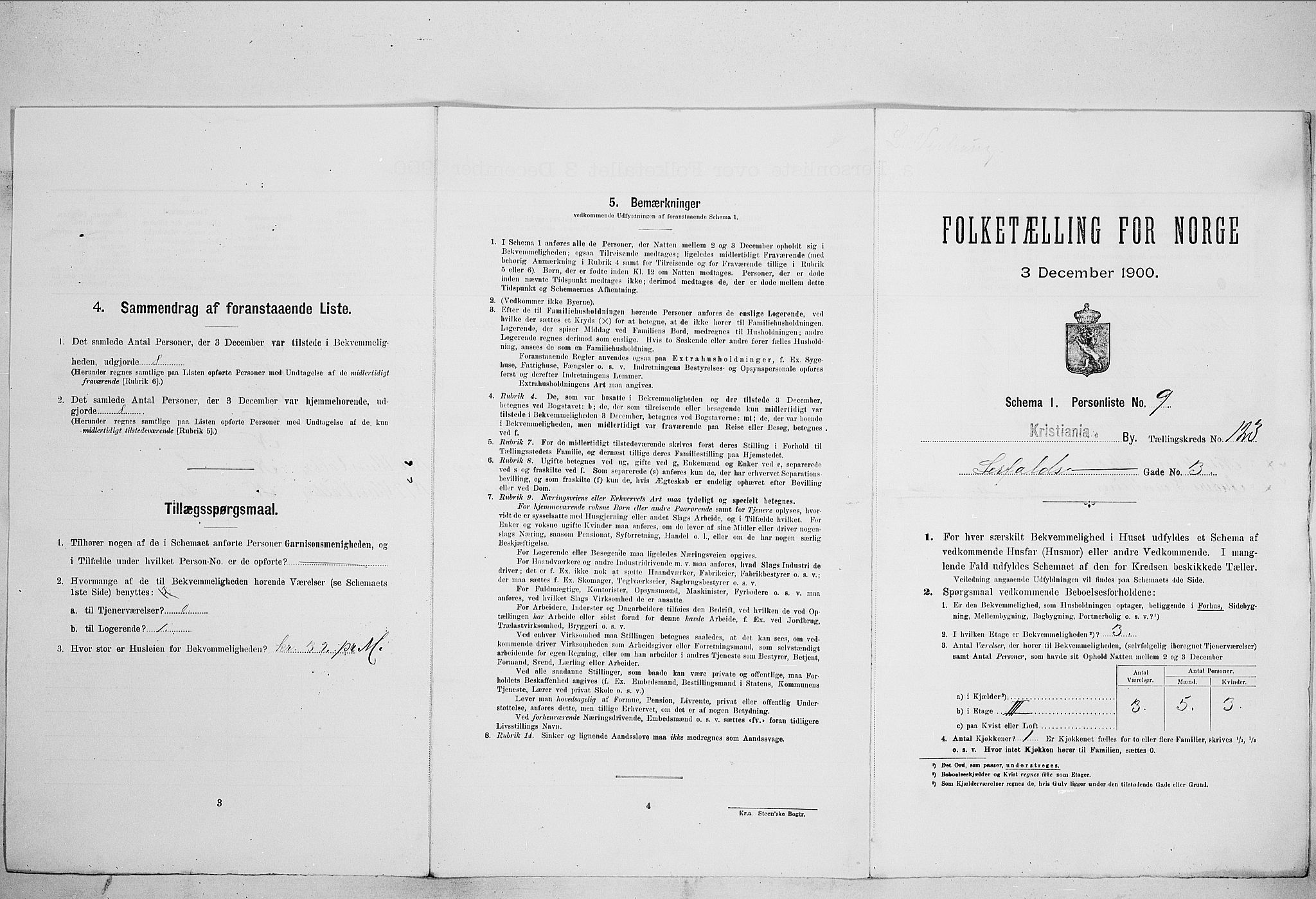 SAO, Folketelling 1900 for 0301 Kristiania kjøpstad, 1900, s. 52249