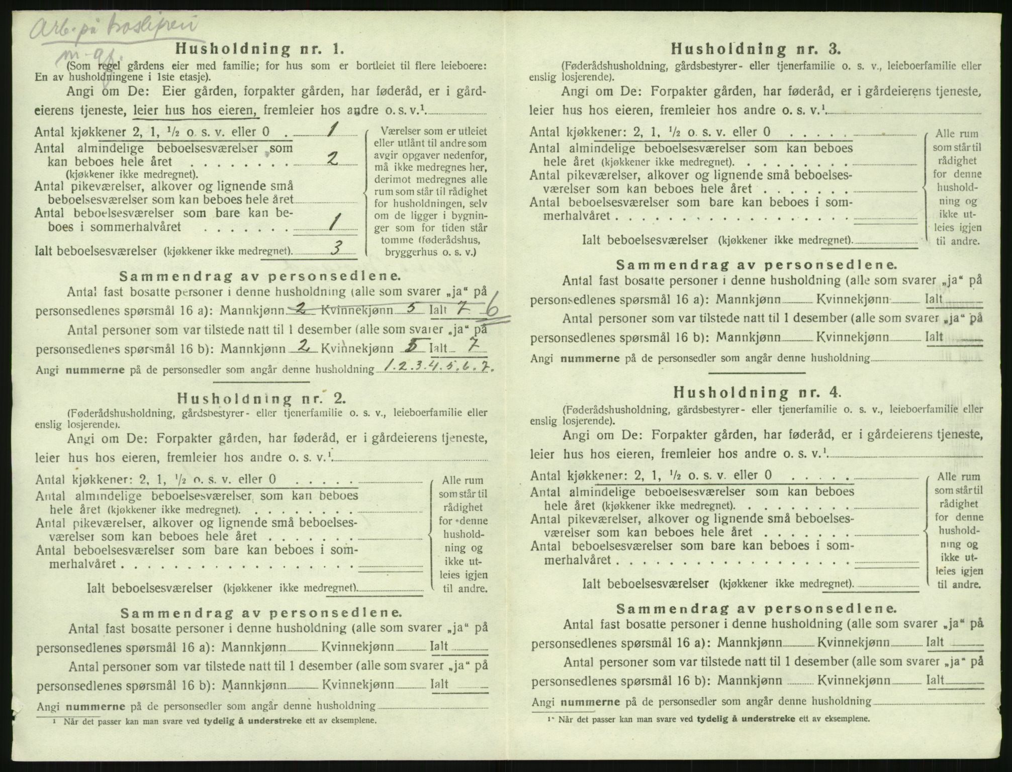 SAK, Folketelling 1920 for 0926 Vestre Moland herred, 1920, s. 944