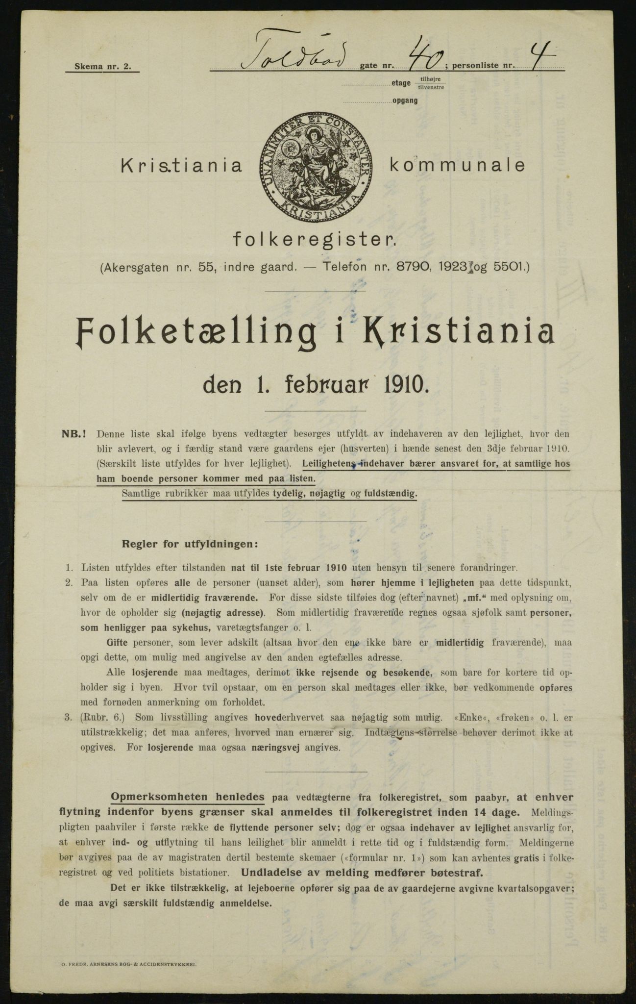 OBA, Kommunal folketelling 1.2.1910 for Kristiania, 1910, s. 107615